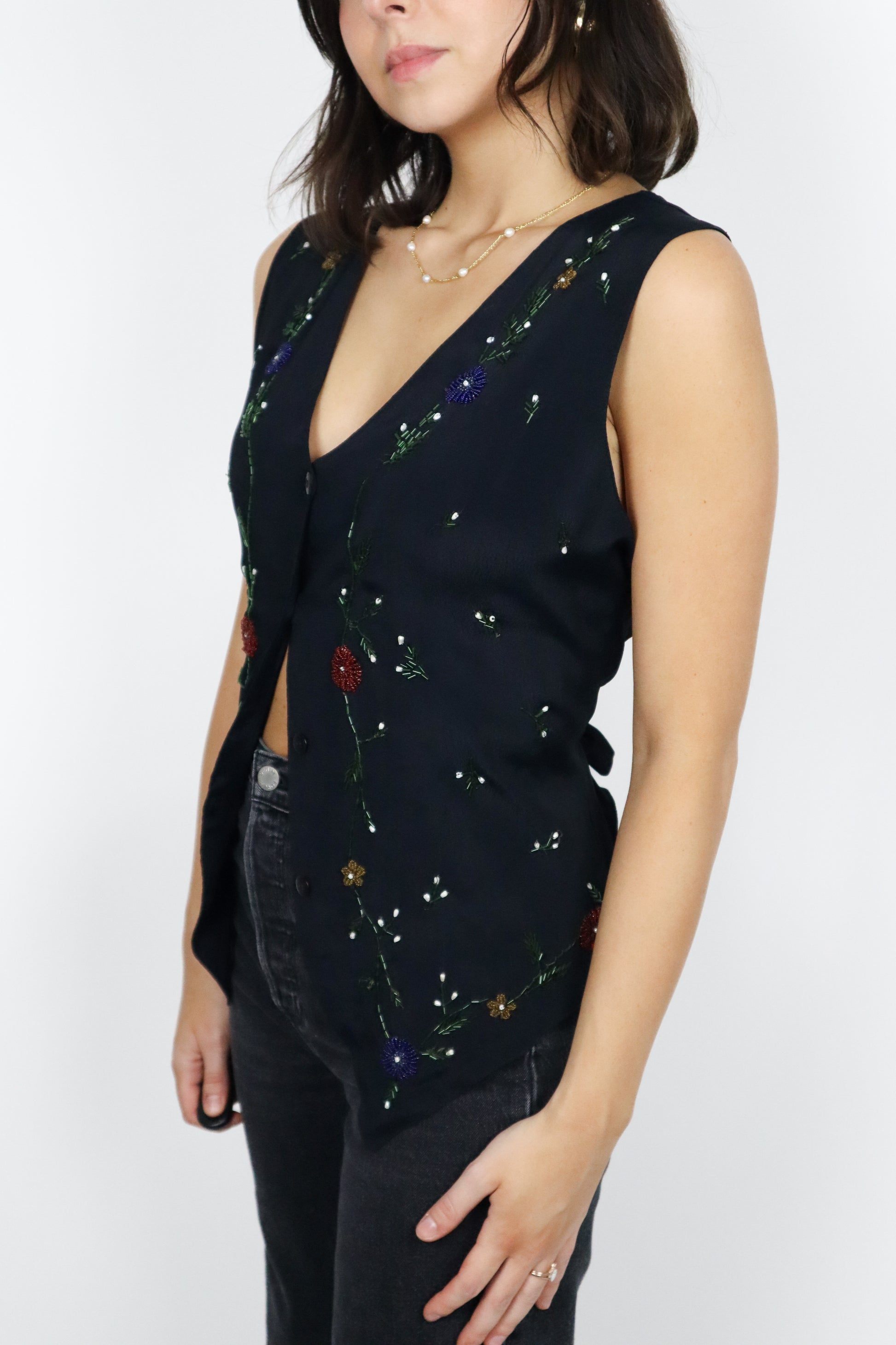 Vintage x Beaded Vest (M)