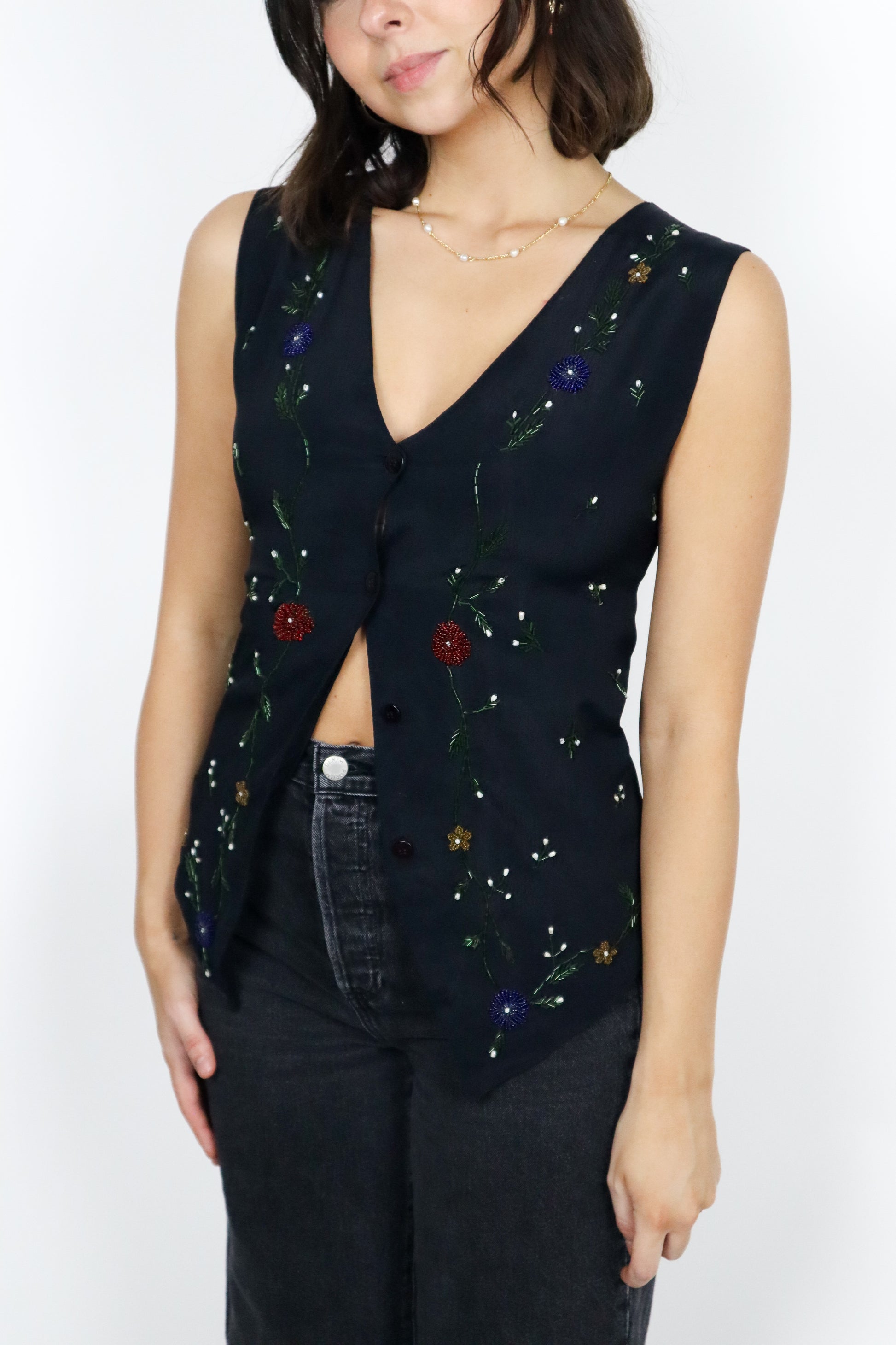 Vintage x Beaded Vest (M)