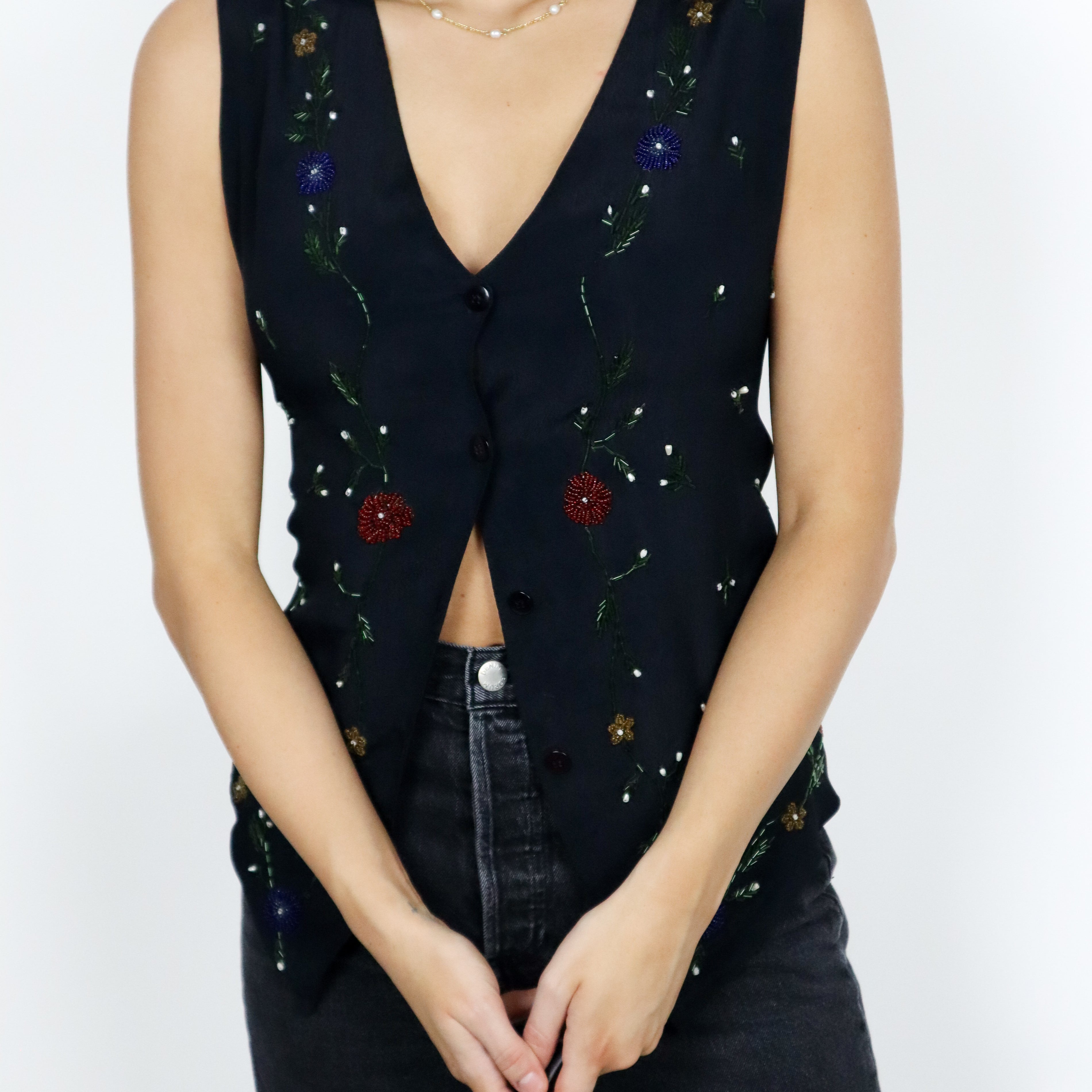 Vintage x Beaded Vest (M)