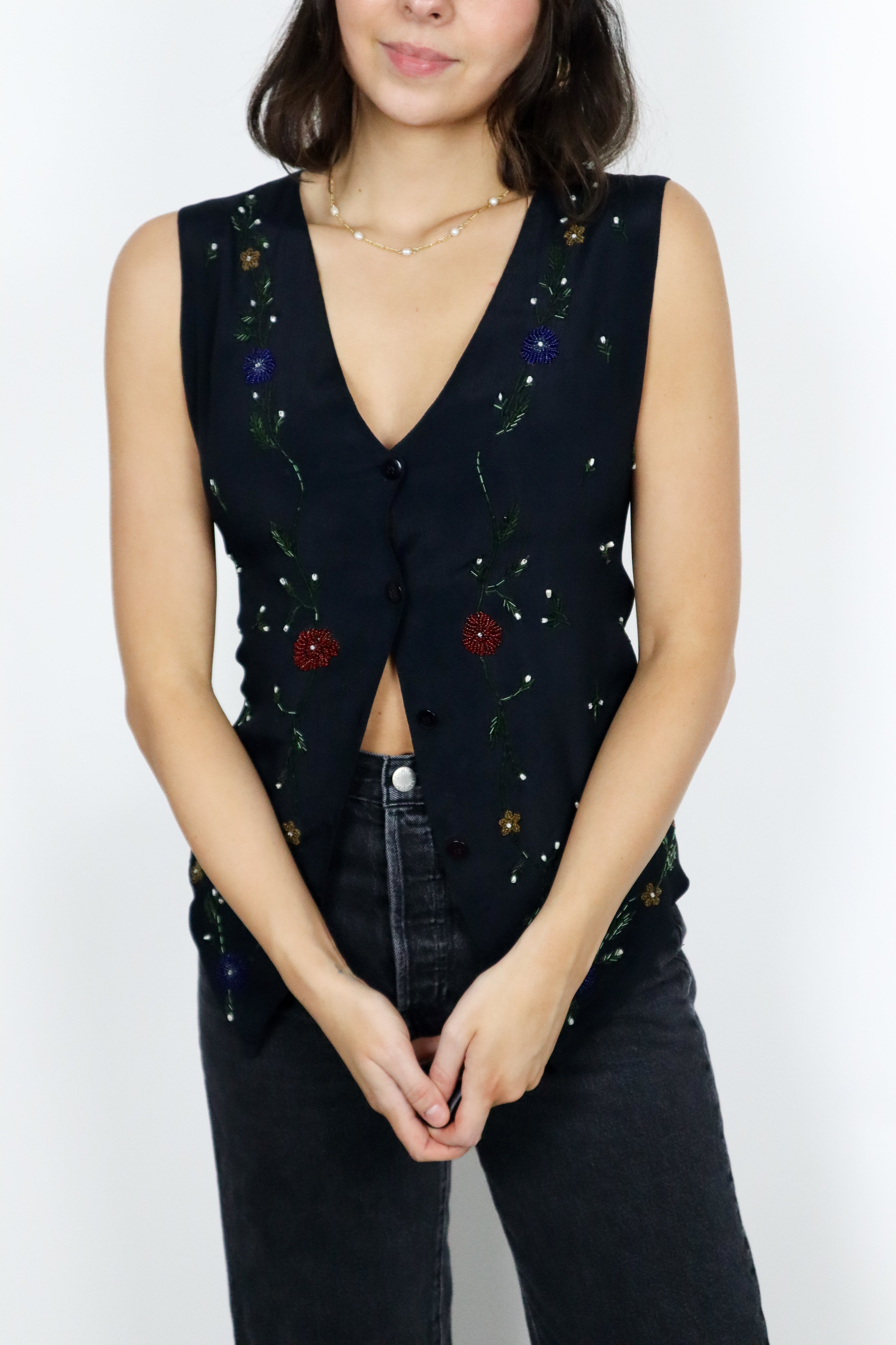 Vintage x Beaded Vest (M)