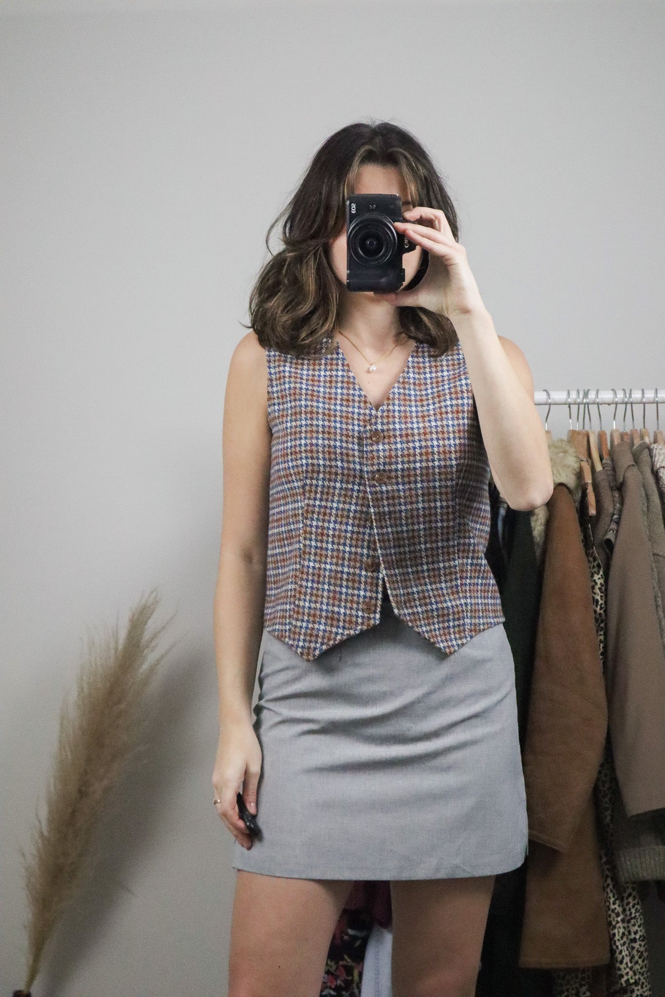 Vintage x Houndstooth Wool Blend Vest (6/8)