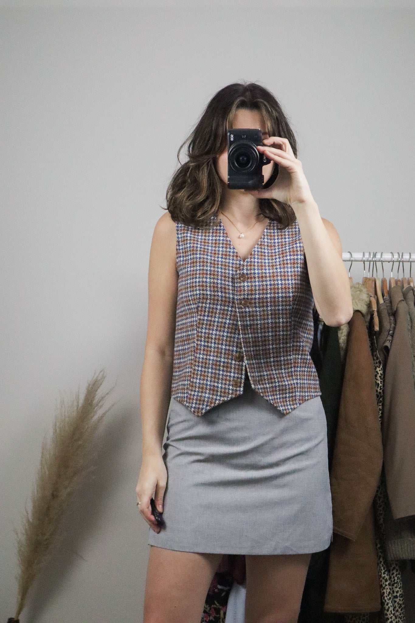 Vintage x Houndstooth Wool Blend Vest (6/8)