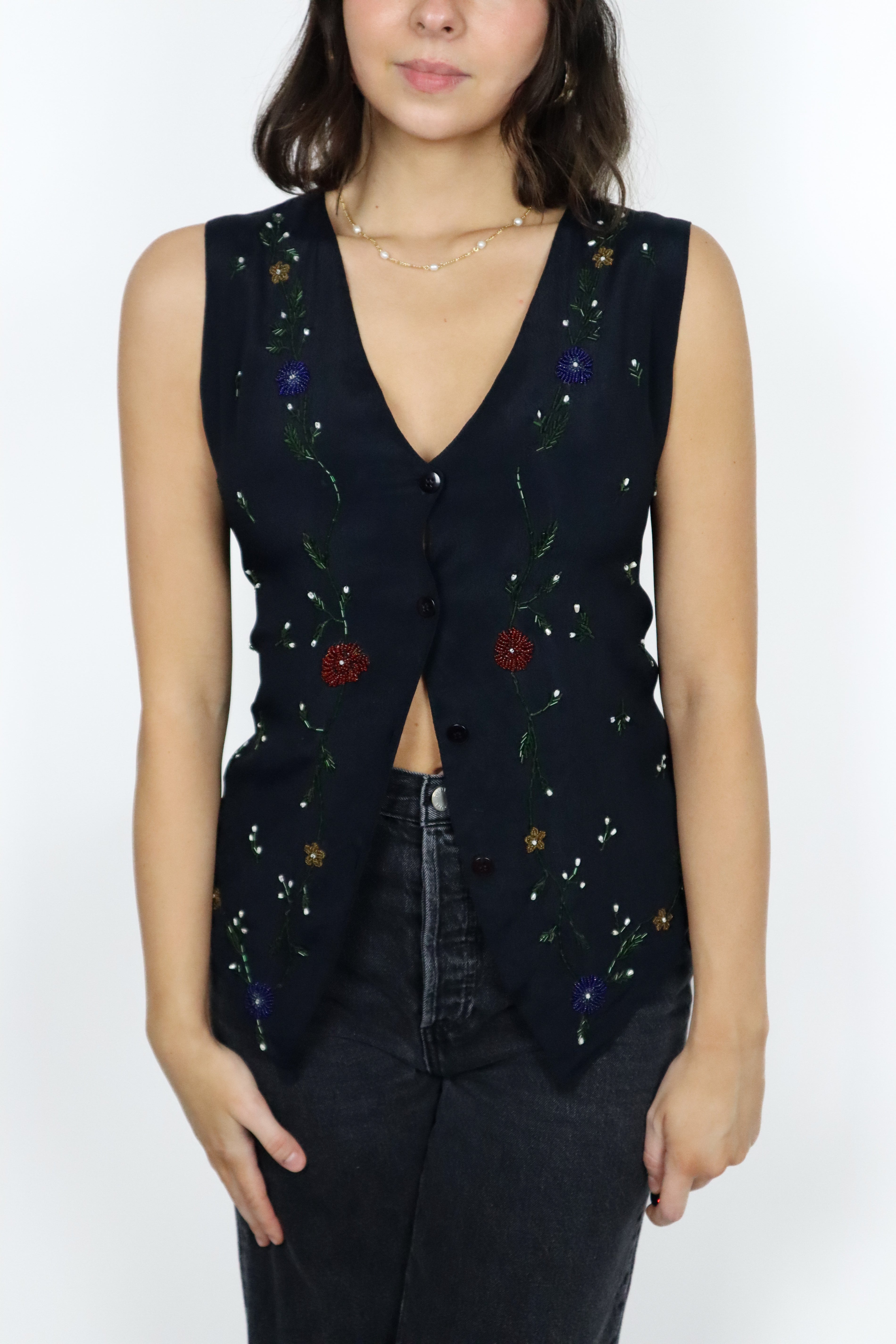Vintage x Beaded Vest (M)