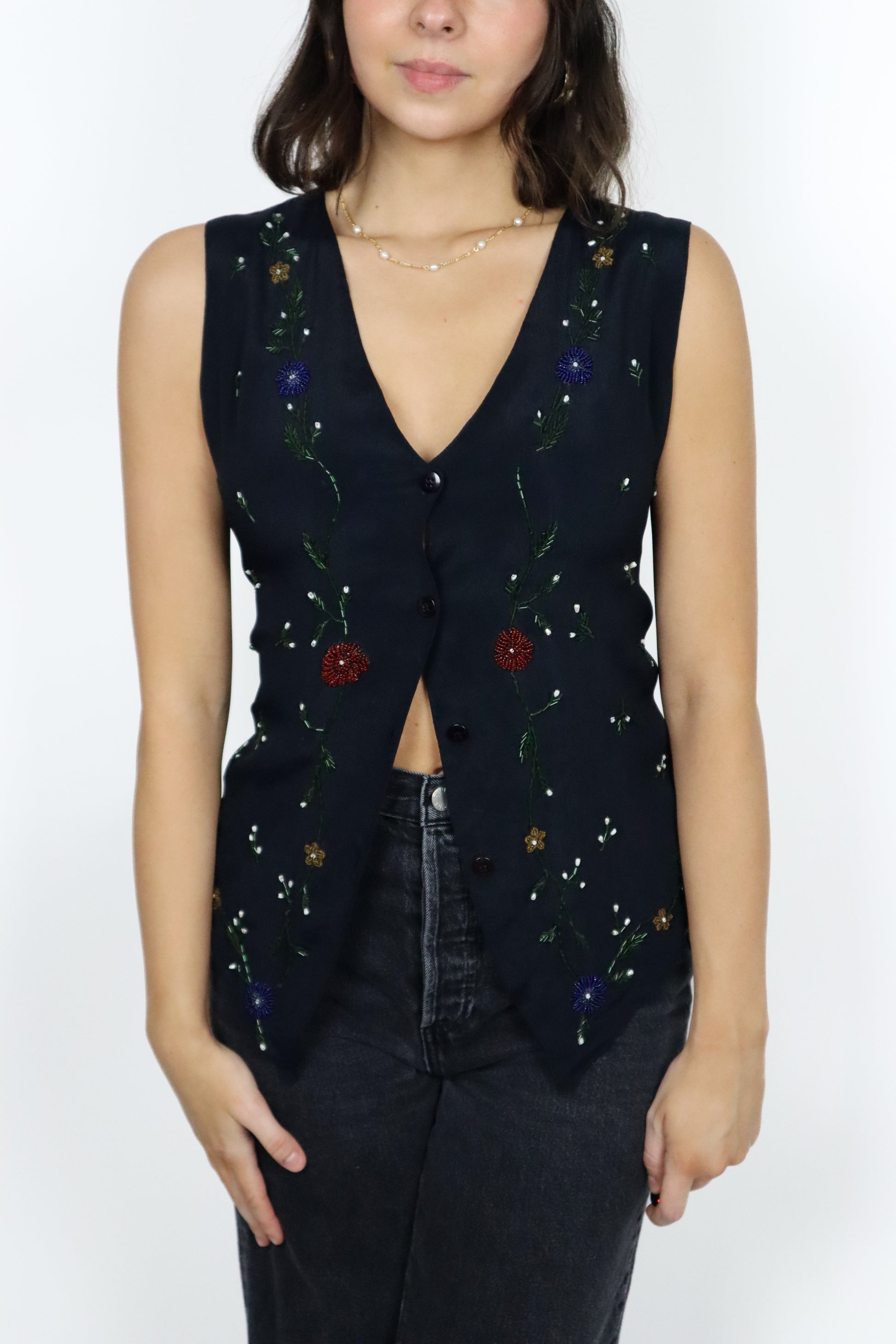 Vintage x Beaded Vest (M)