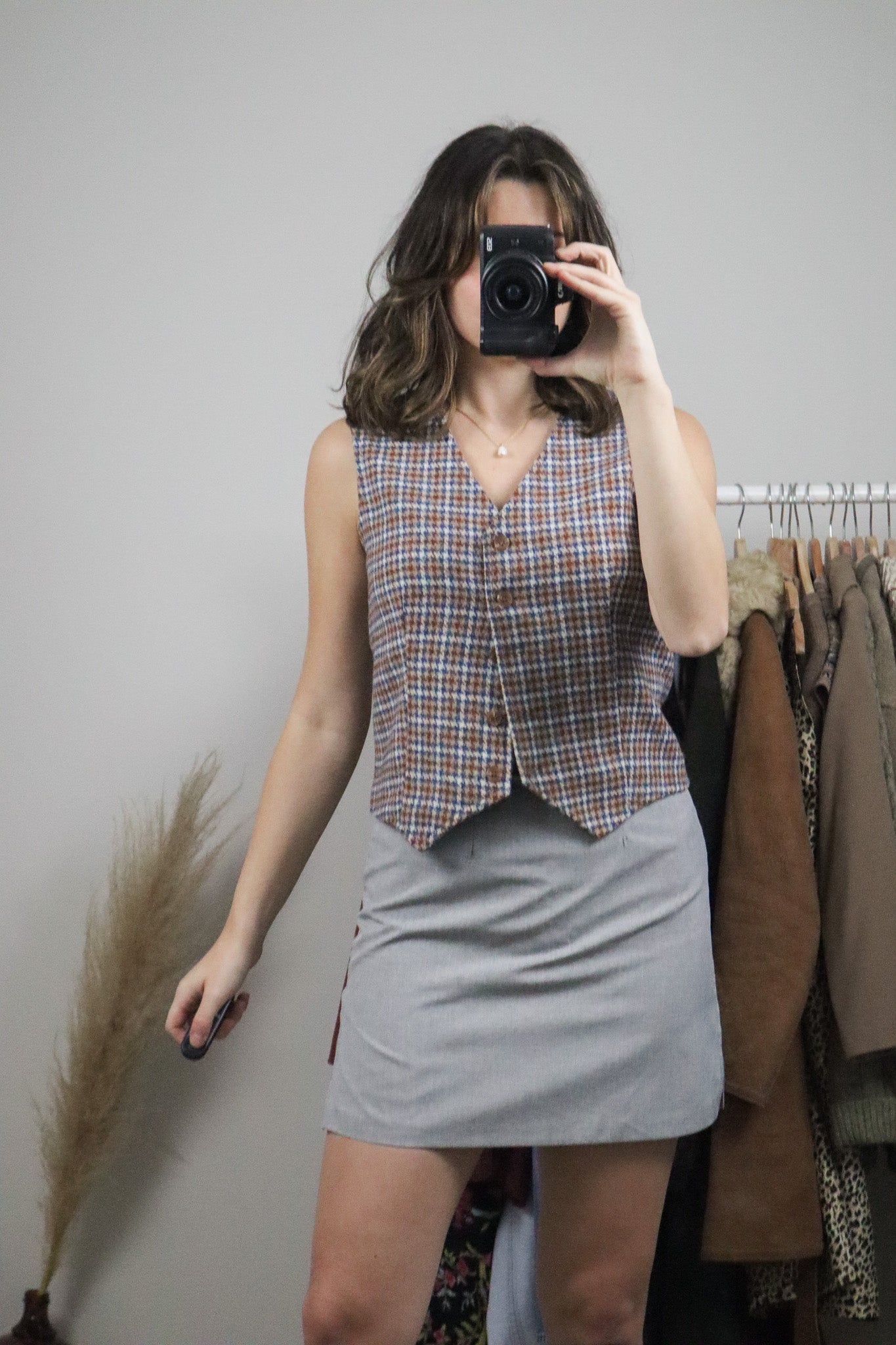 Vintage x Houndstooth Wool Blend Vest (6/8)