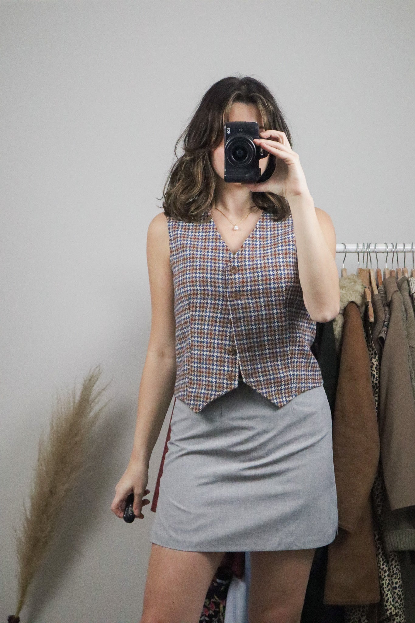 Vintage x Houndstooth Wool Blend Vest (6/8)
