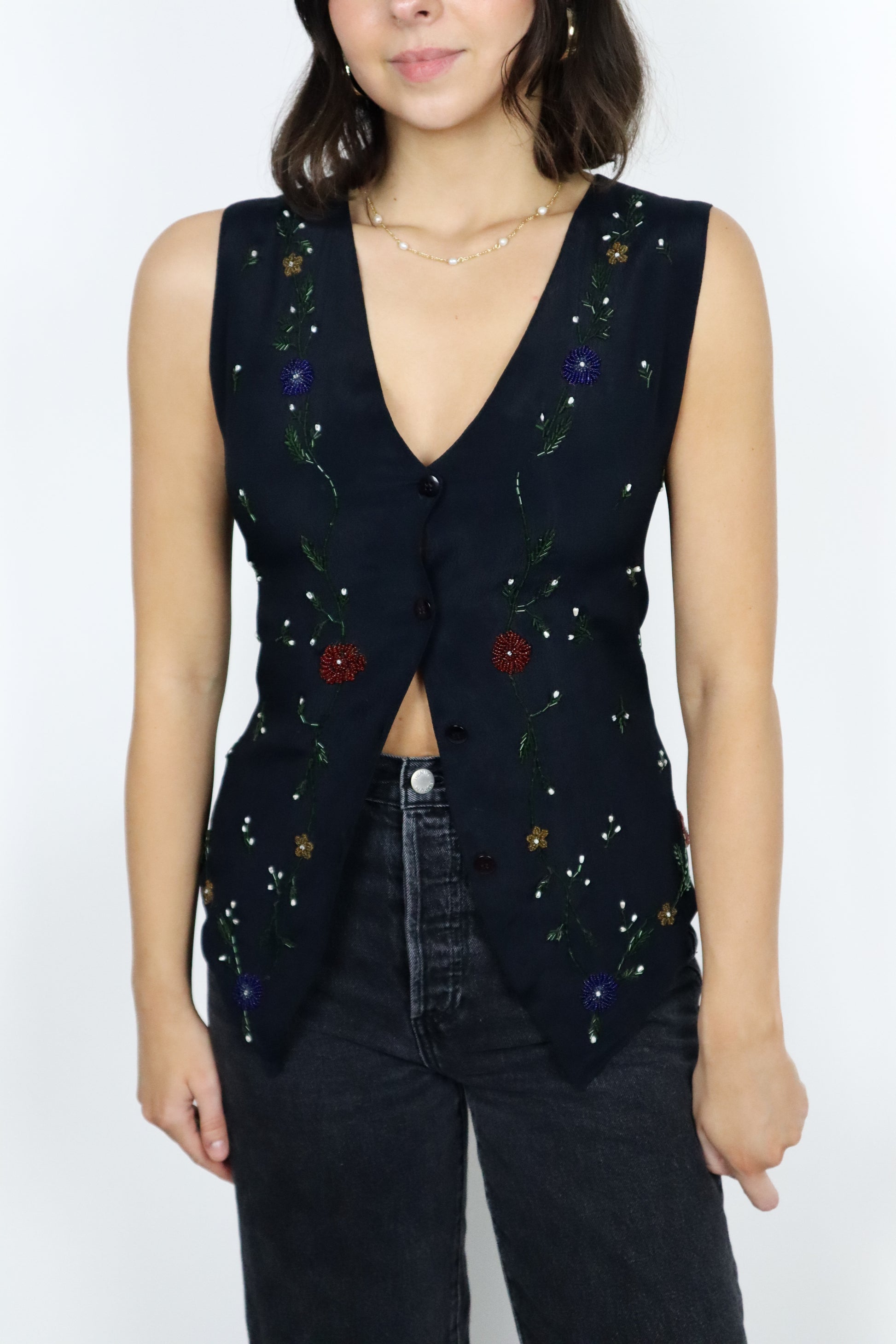 Vintage x Beaded Vest (M)