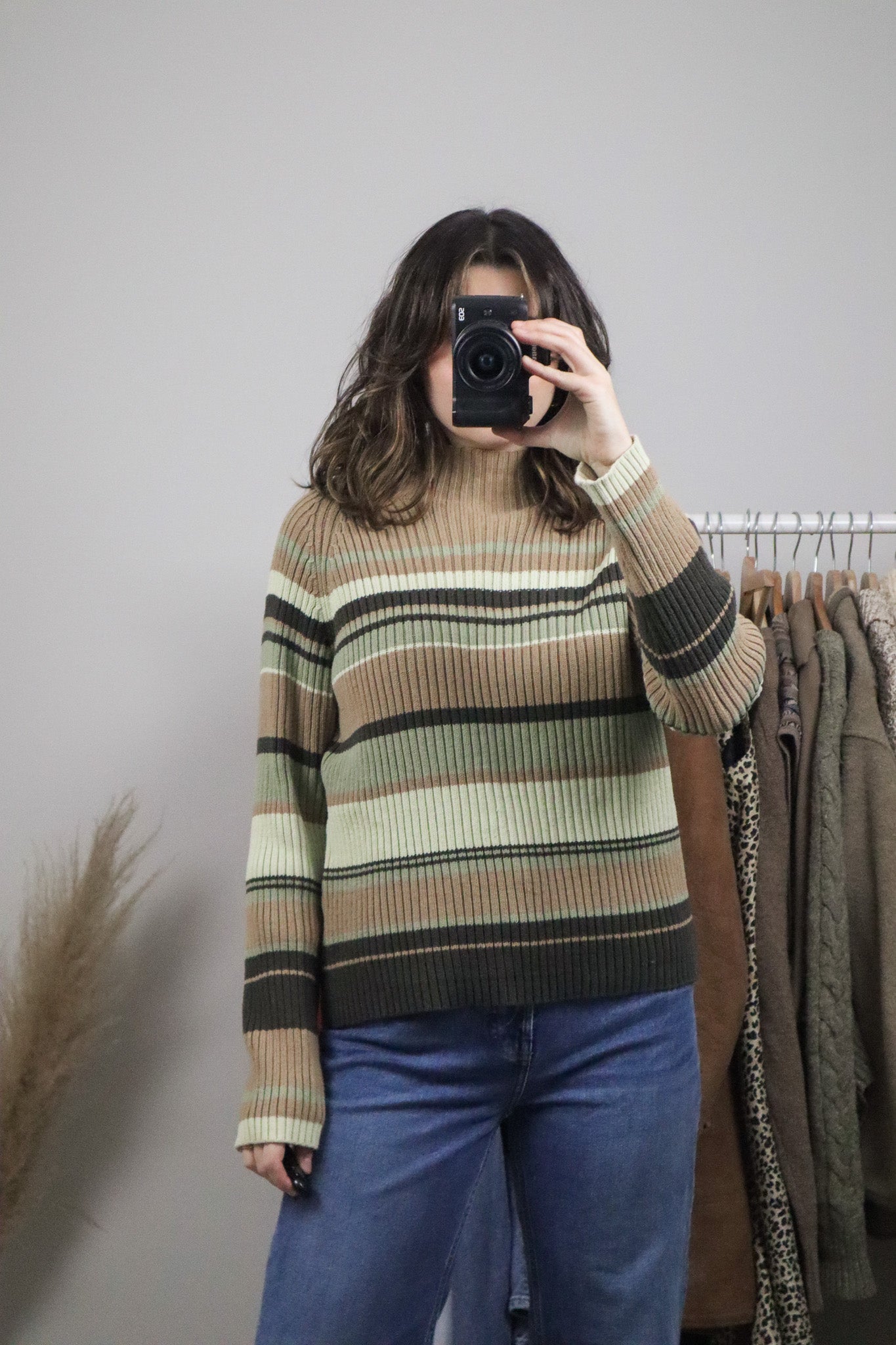 Vintage x Striped Long-Sleeve Knit (L)