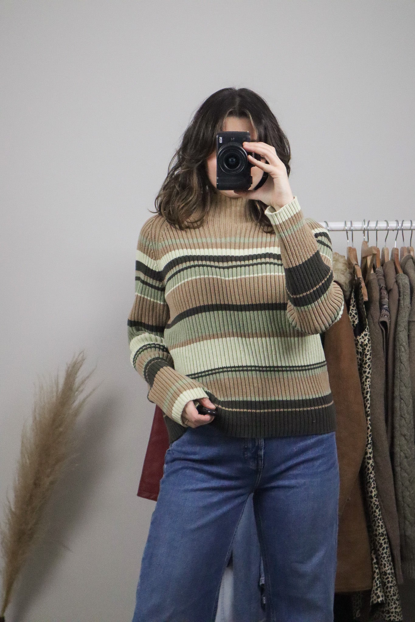 Vintage x Striped Long-Sleeve Knit (L)