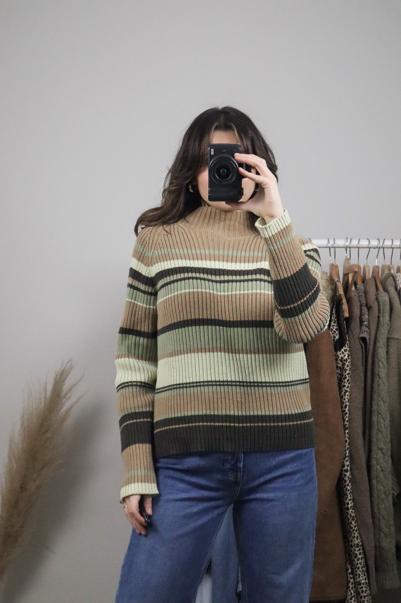 Vintage x Striped Long-Sleeve Knit (L)