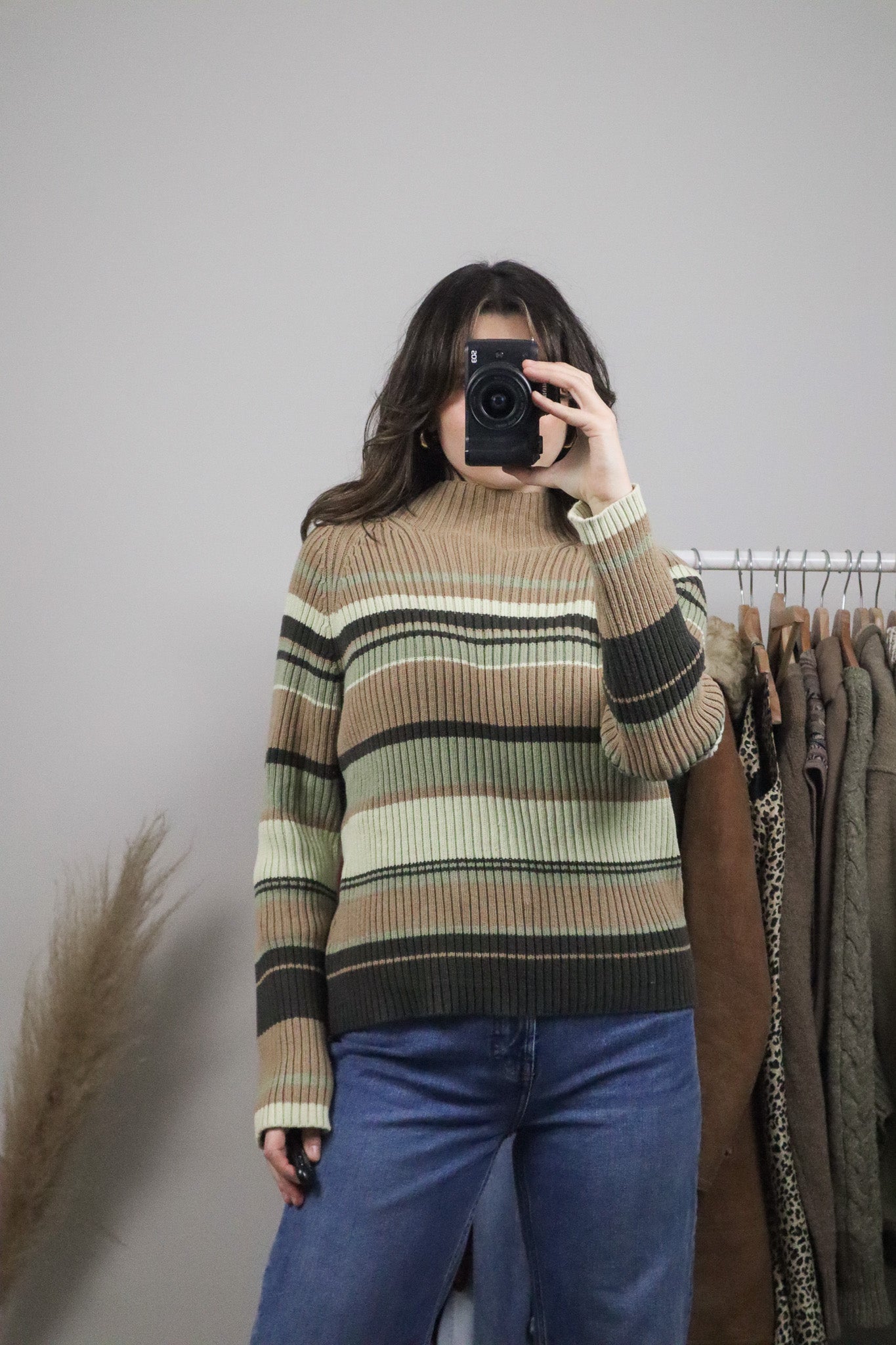 Vintage x Striped Long-Sleeve Knit (L)
