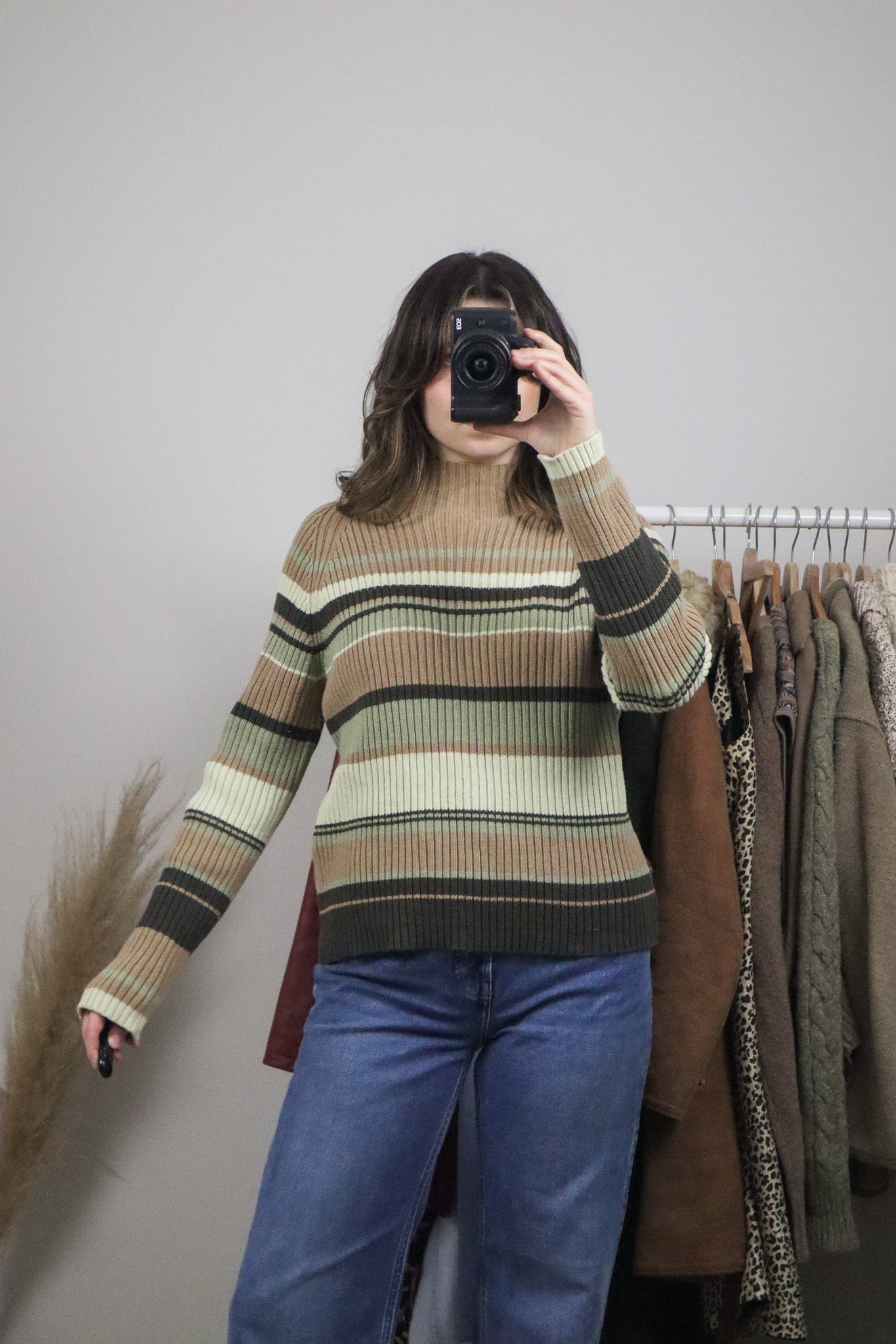 Vintage x Striped Long-Sleeve Knit (L)
