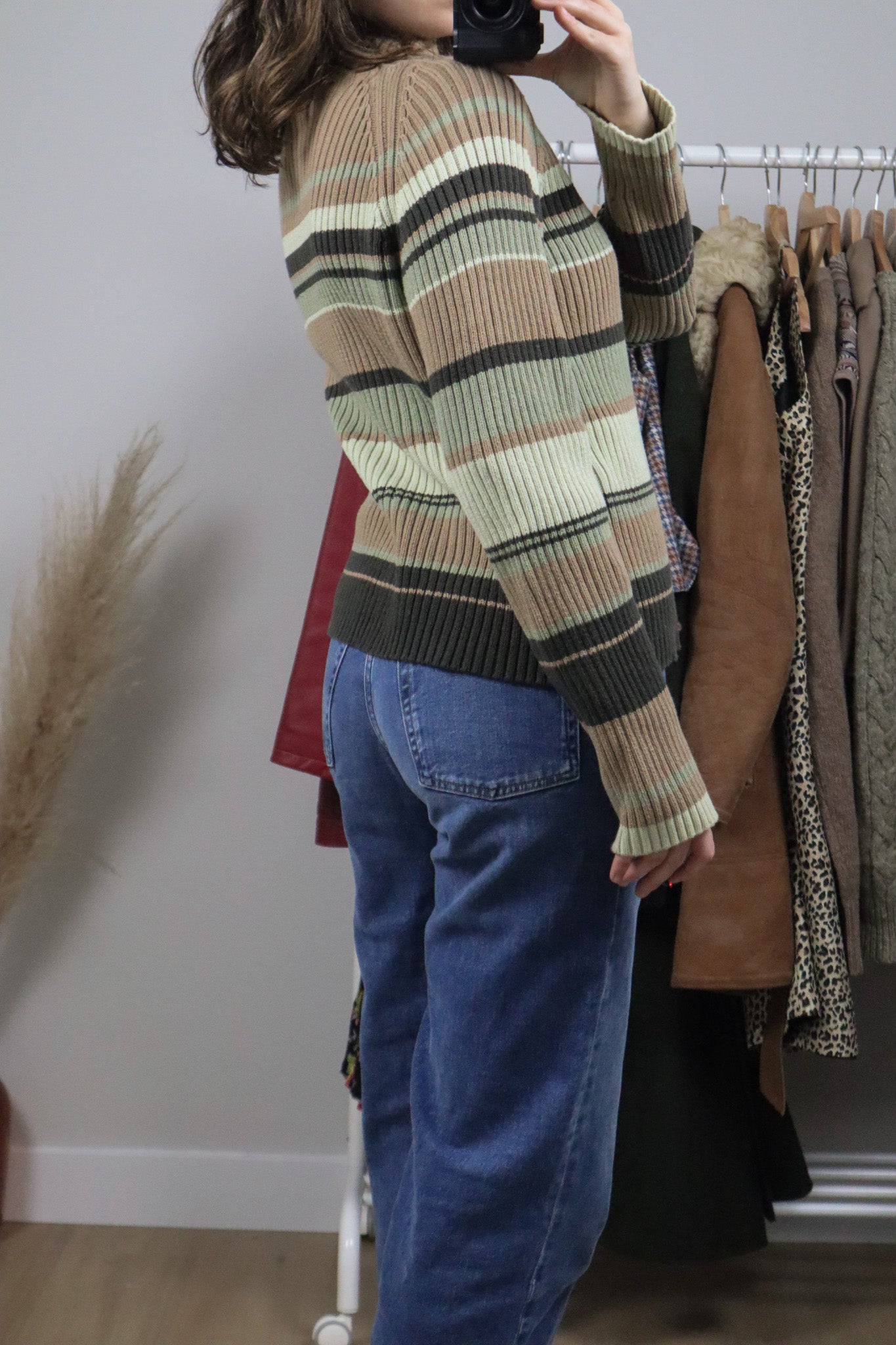 Vintage x Striped Long-Sleeve Knit (L)