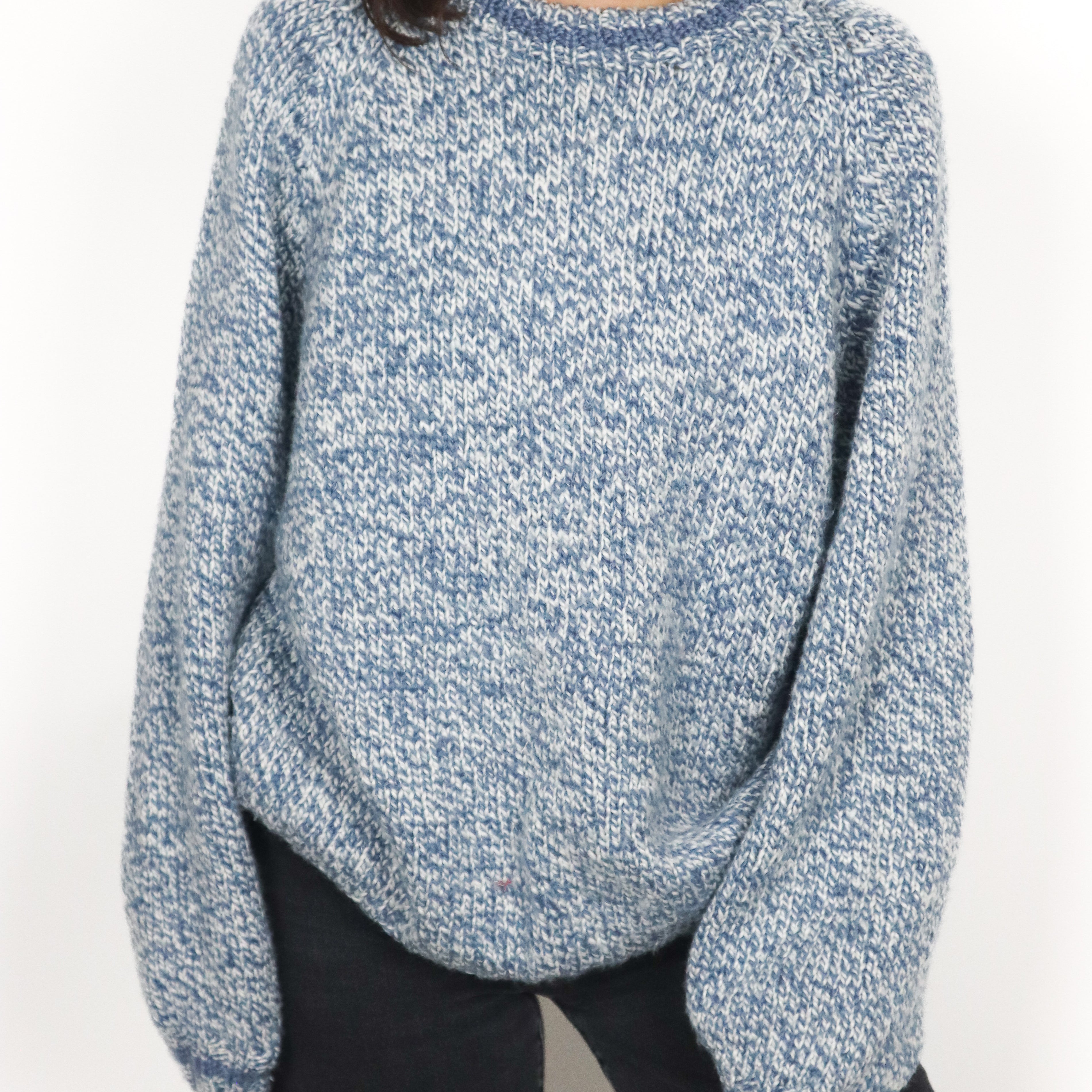 Hand Knit x Wool Blend Chunky Knit (L)