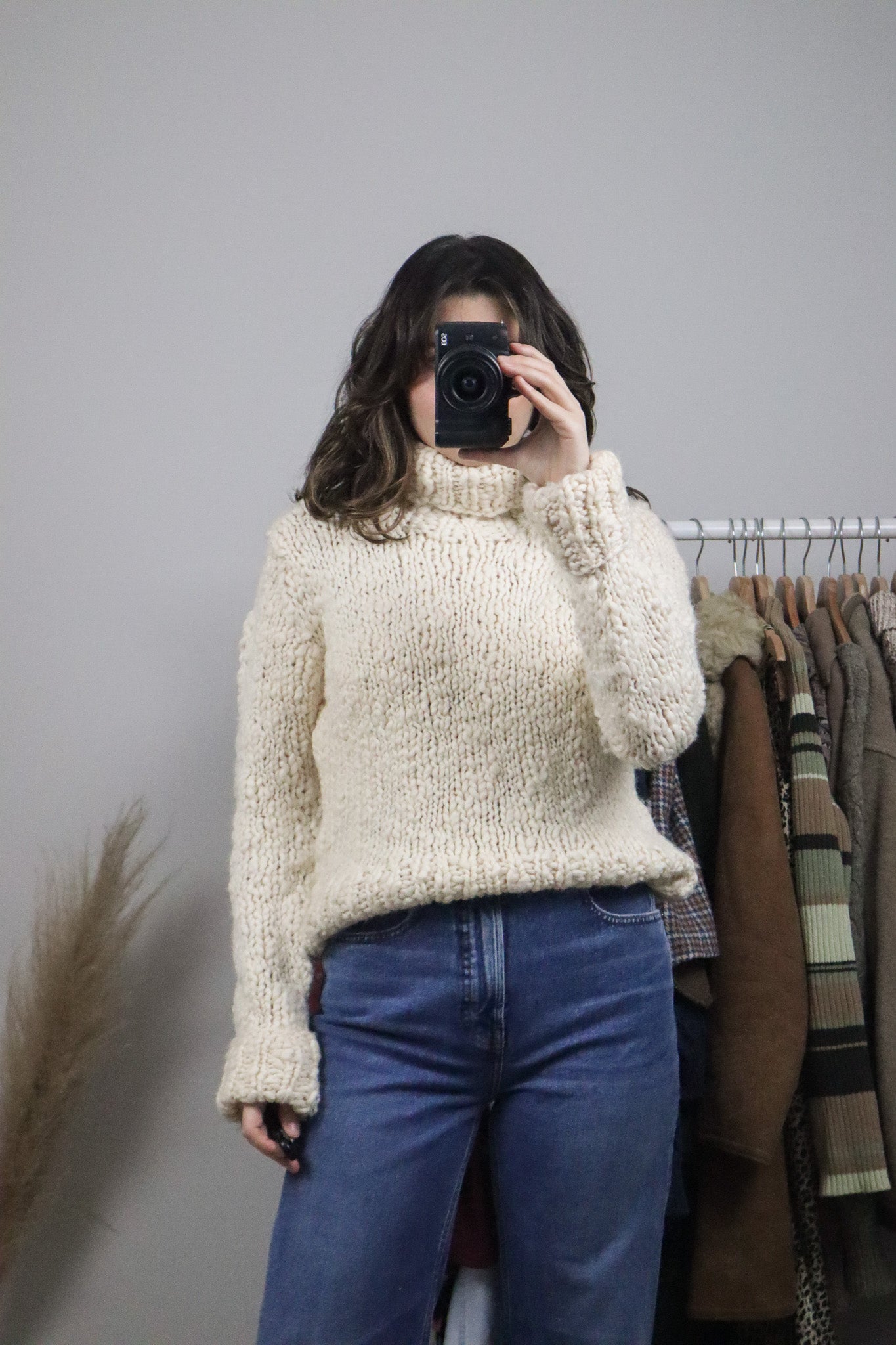 Vintage x Wool Blend Chunky Knit Turtleneck (S)