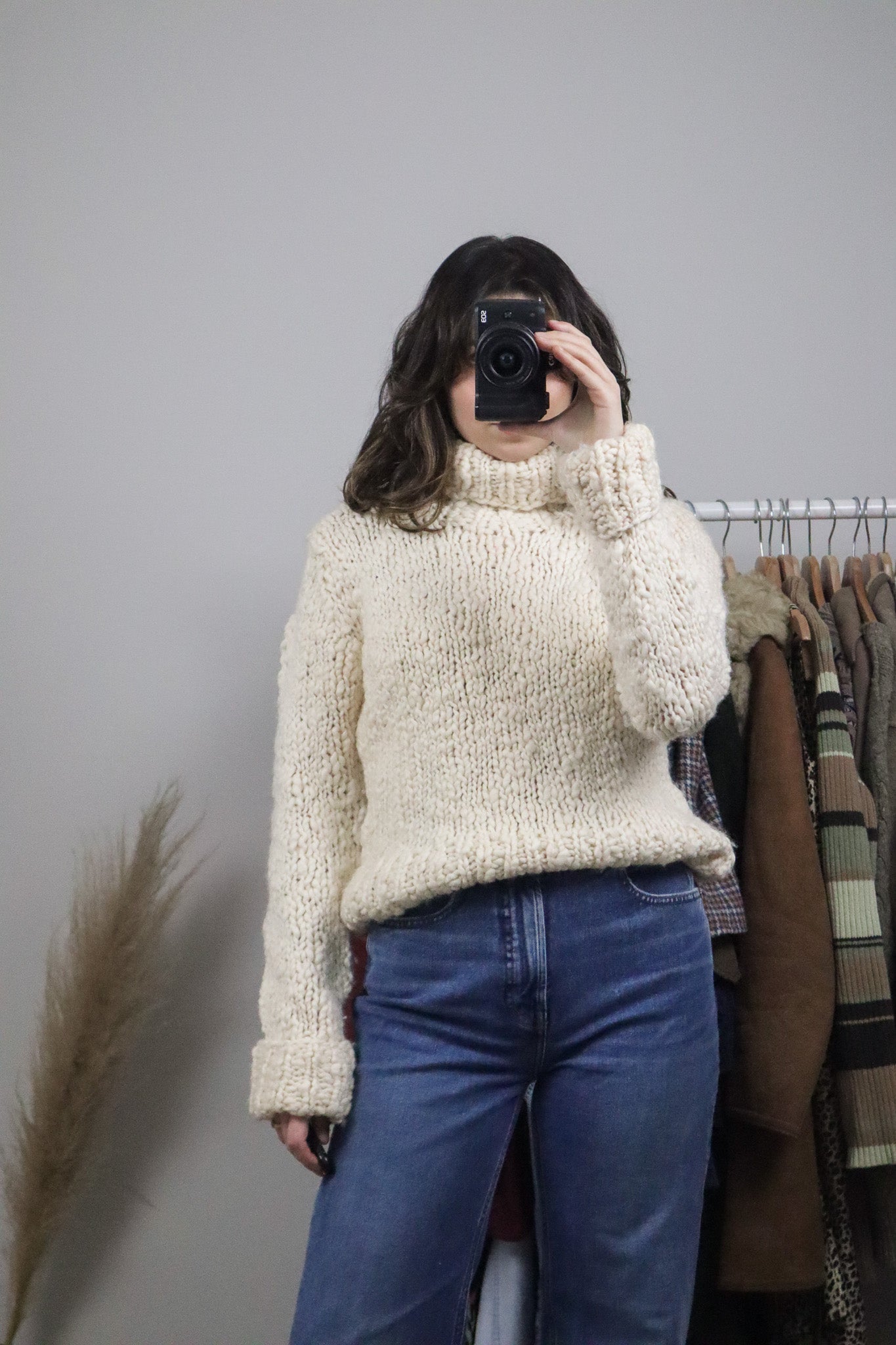 Vintage x Wool Blend Chunky Knit Turtleneck (S)