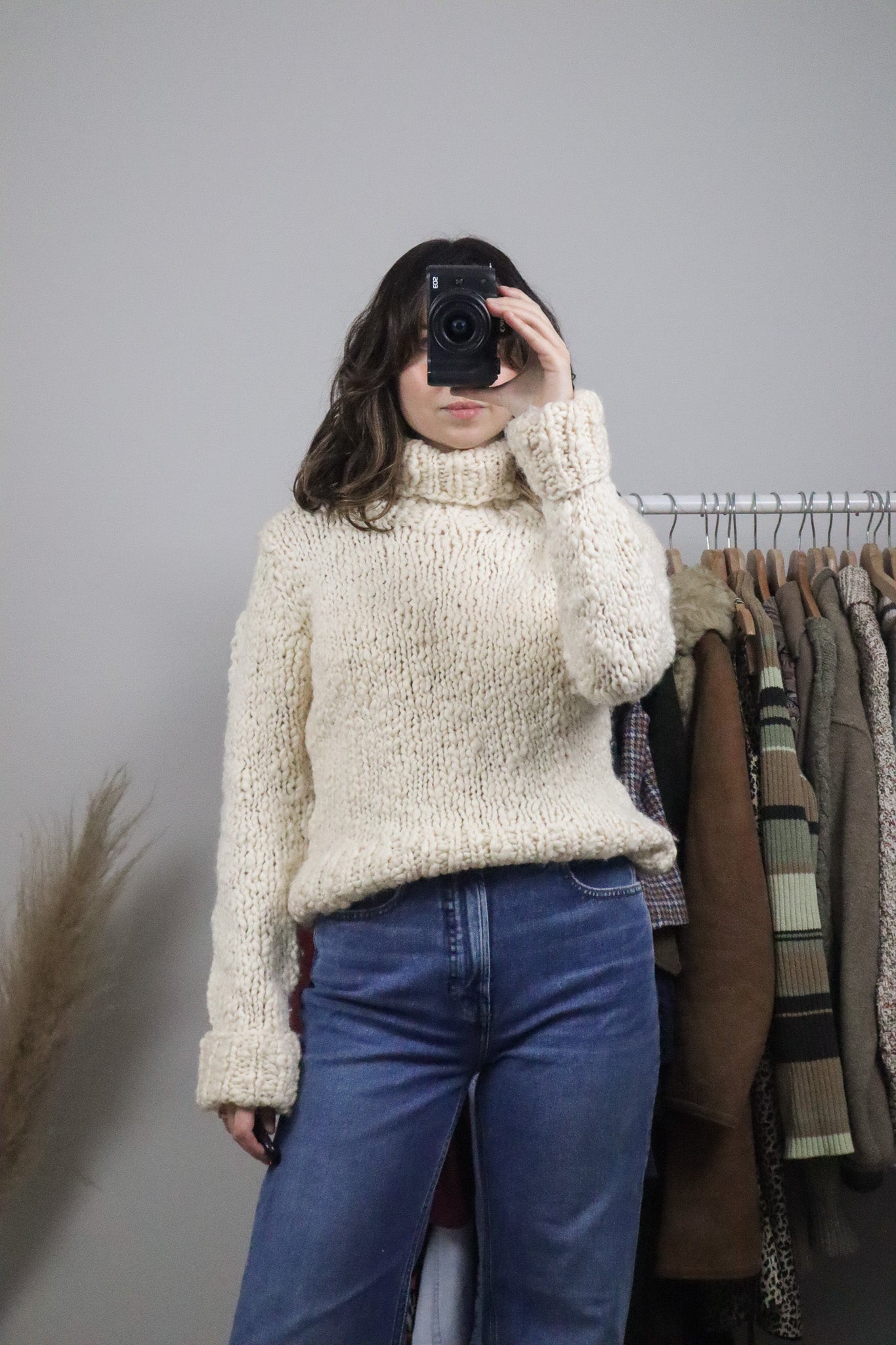 Vintage x Wool Blend Chunky Knit Turtleneck (S)