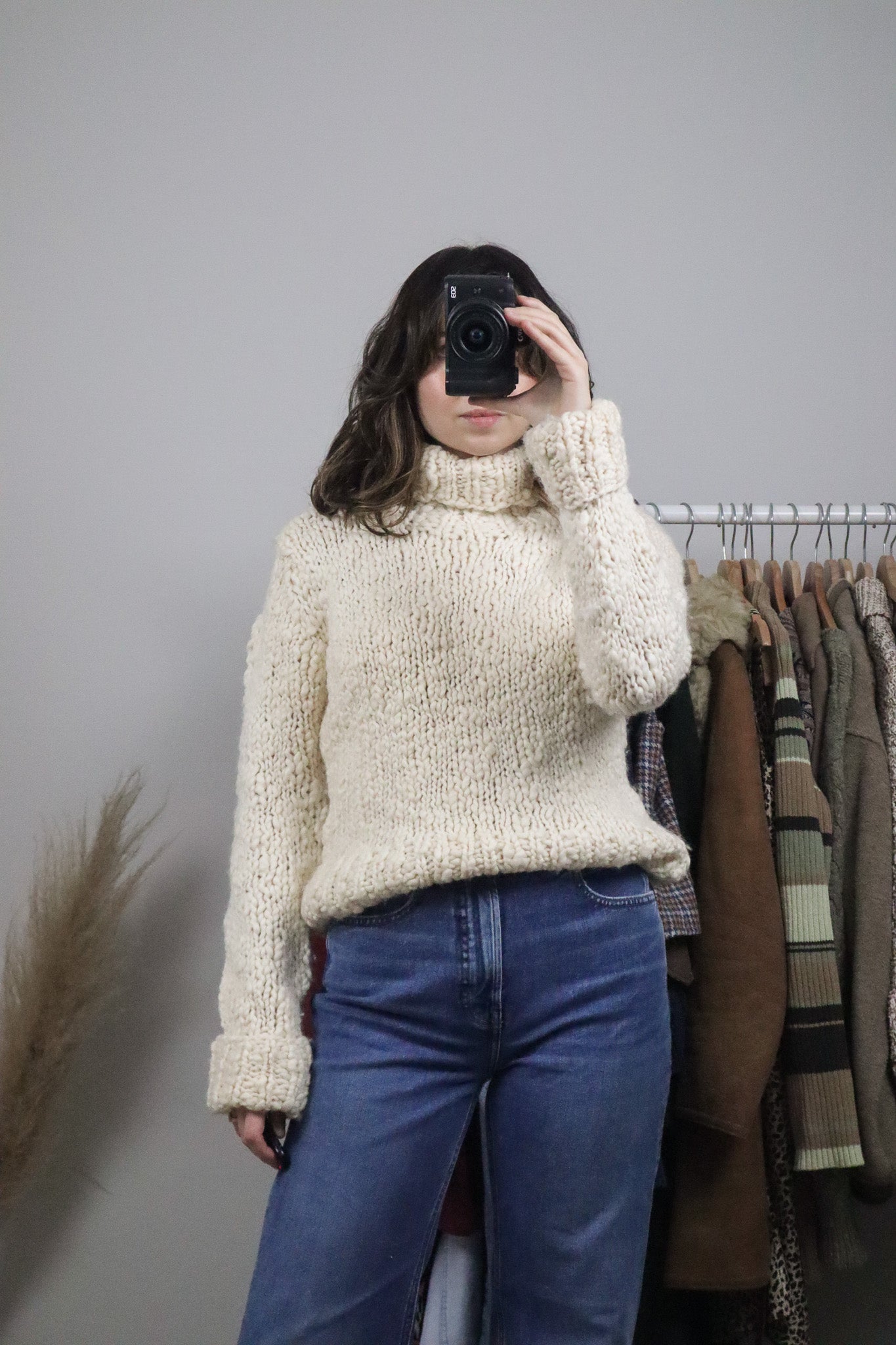 Vintage x Wool Blend Chunky Knit Turtleneck (S)