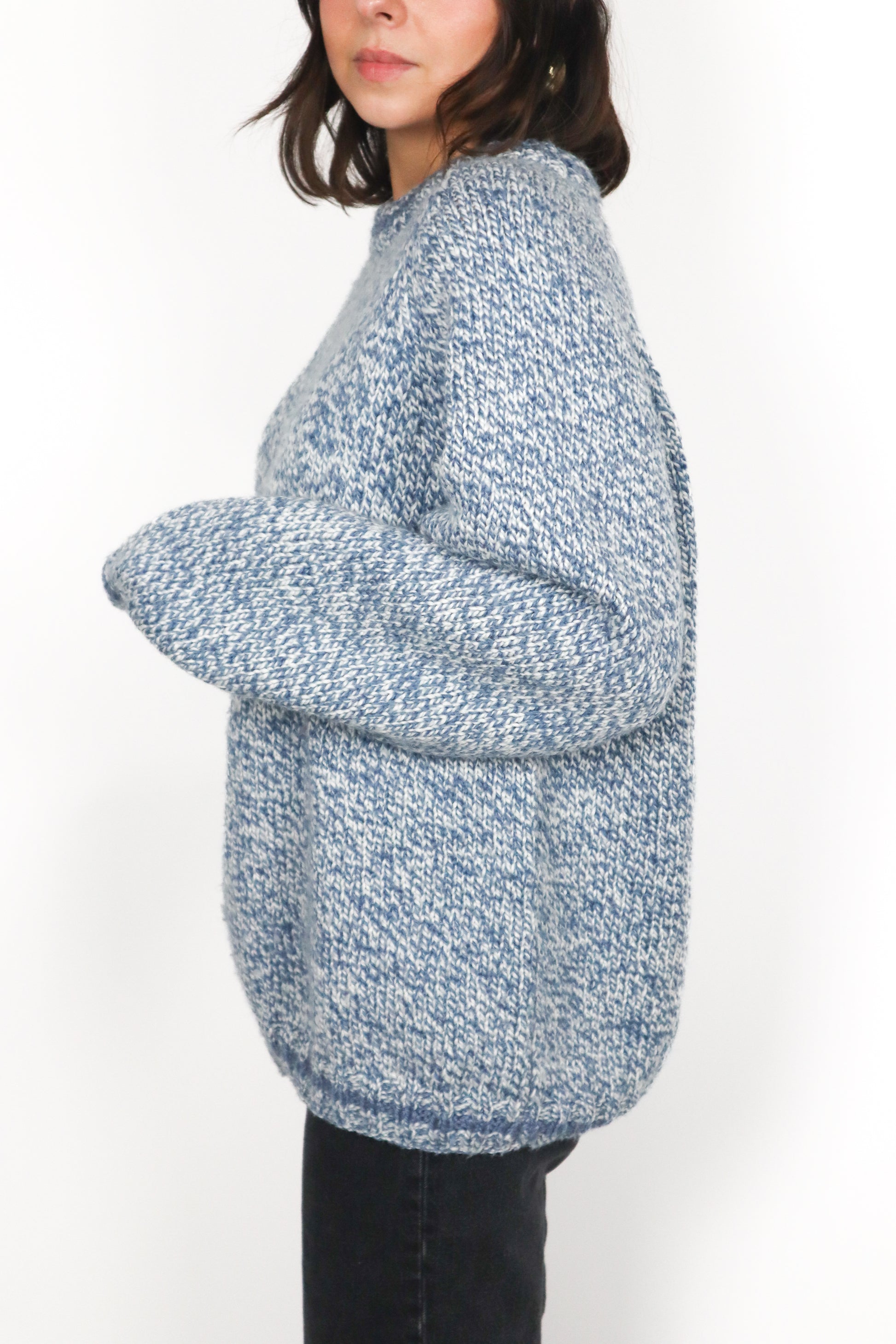 Hand Knit x Wool Blend Chunky Knit (L)