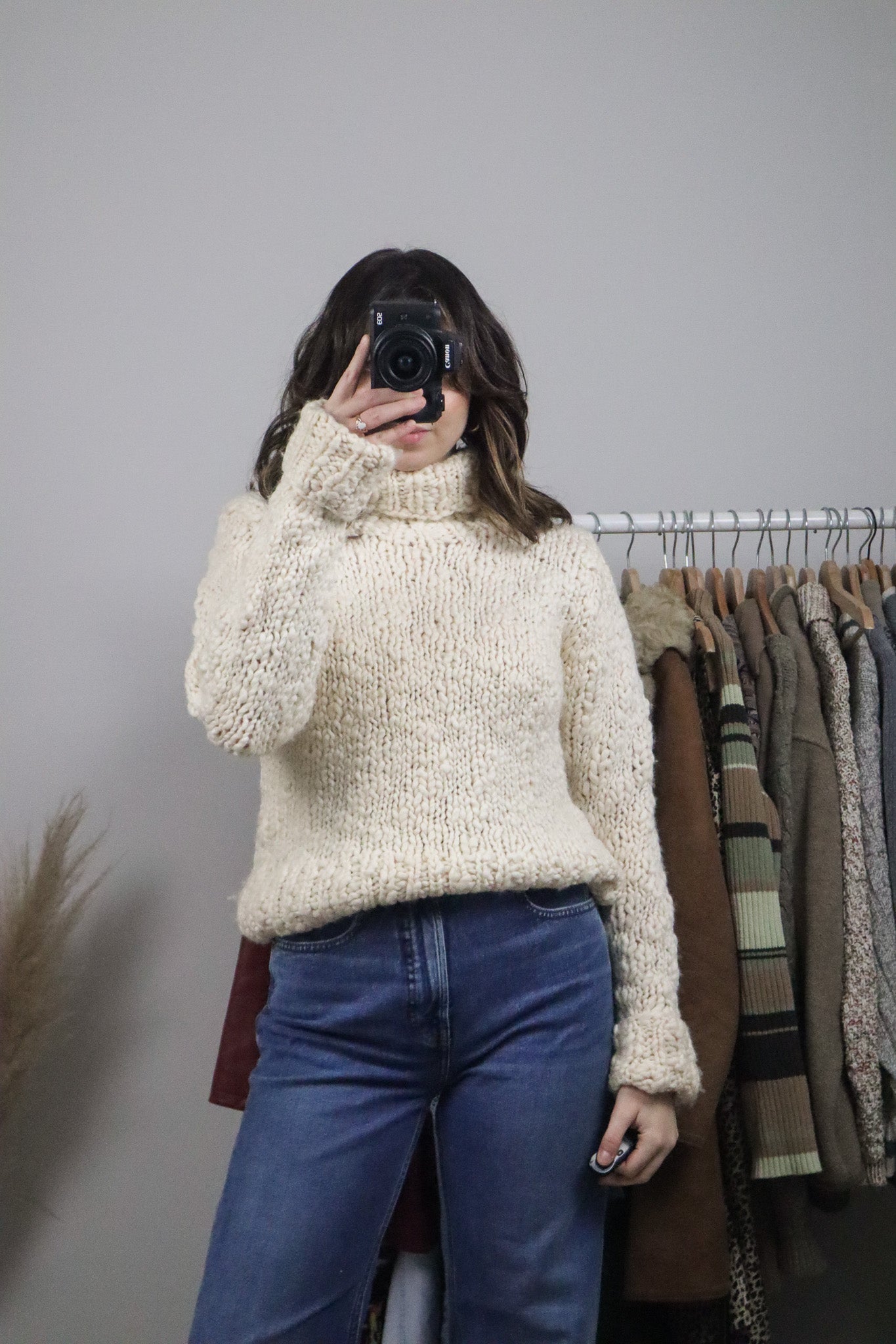 Vintage x Wool Blend Chunky Knit Turtleneck (S)