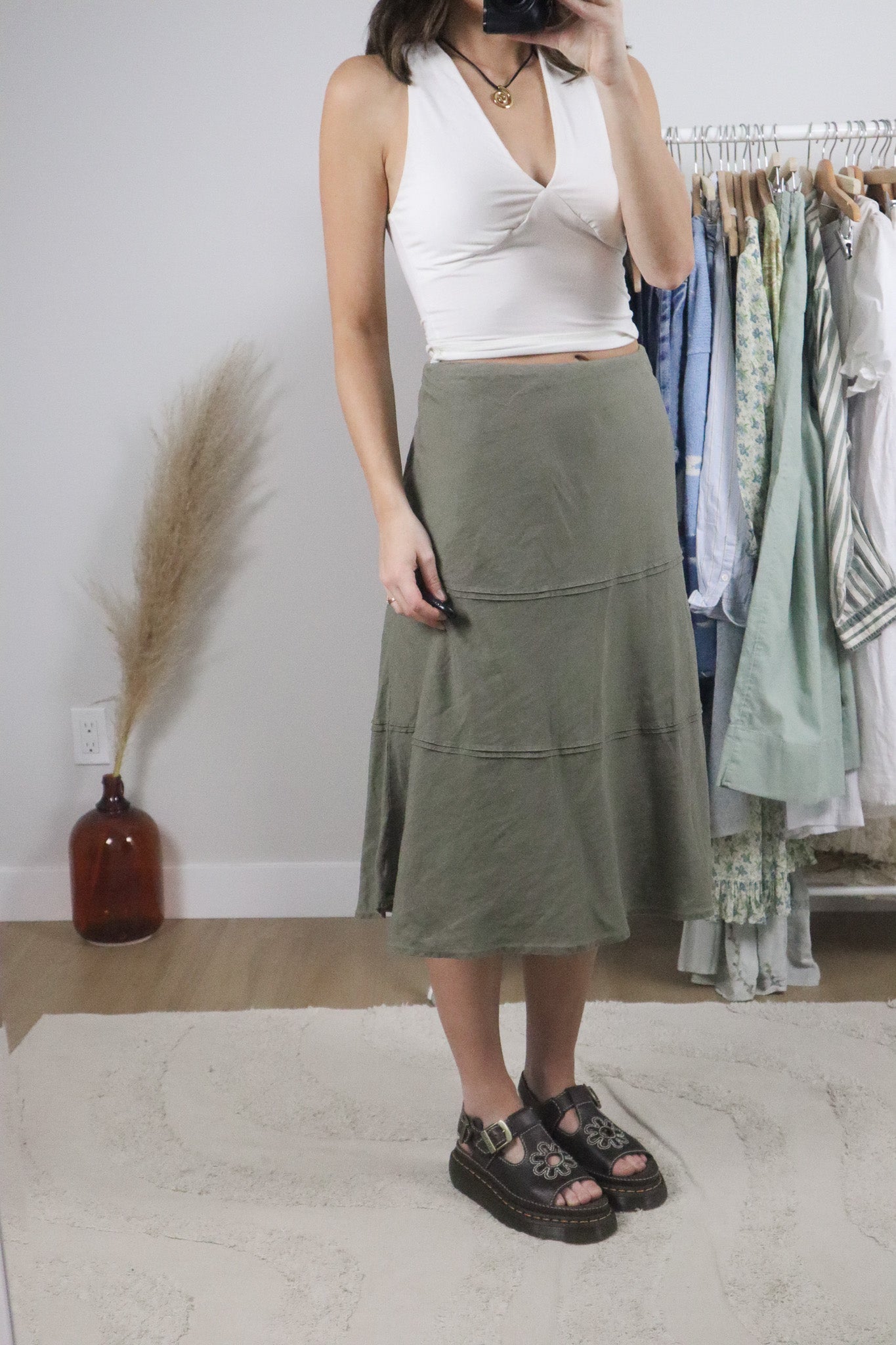 Vintage x Linen Blend Midi Skirt (12)