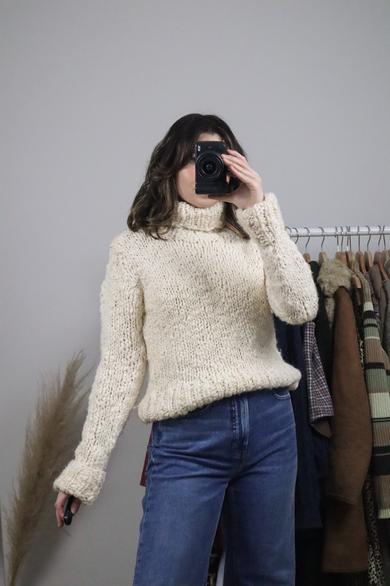 Vintage x Wool Blend Chunky Knit Turtleneck (S)