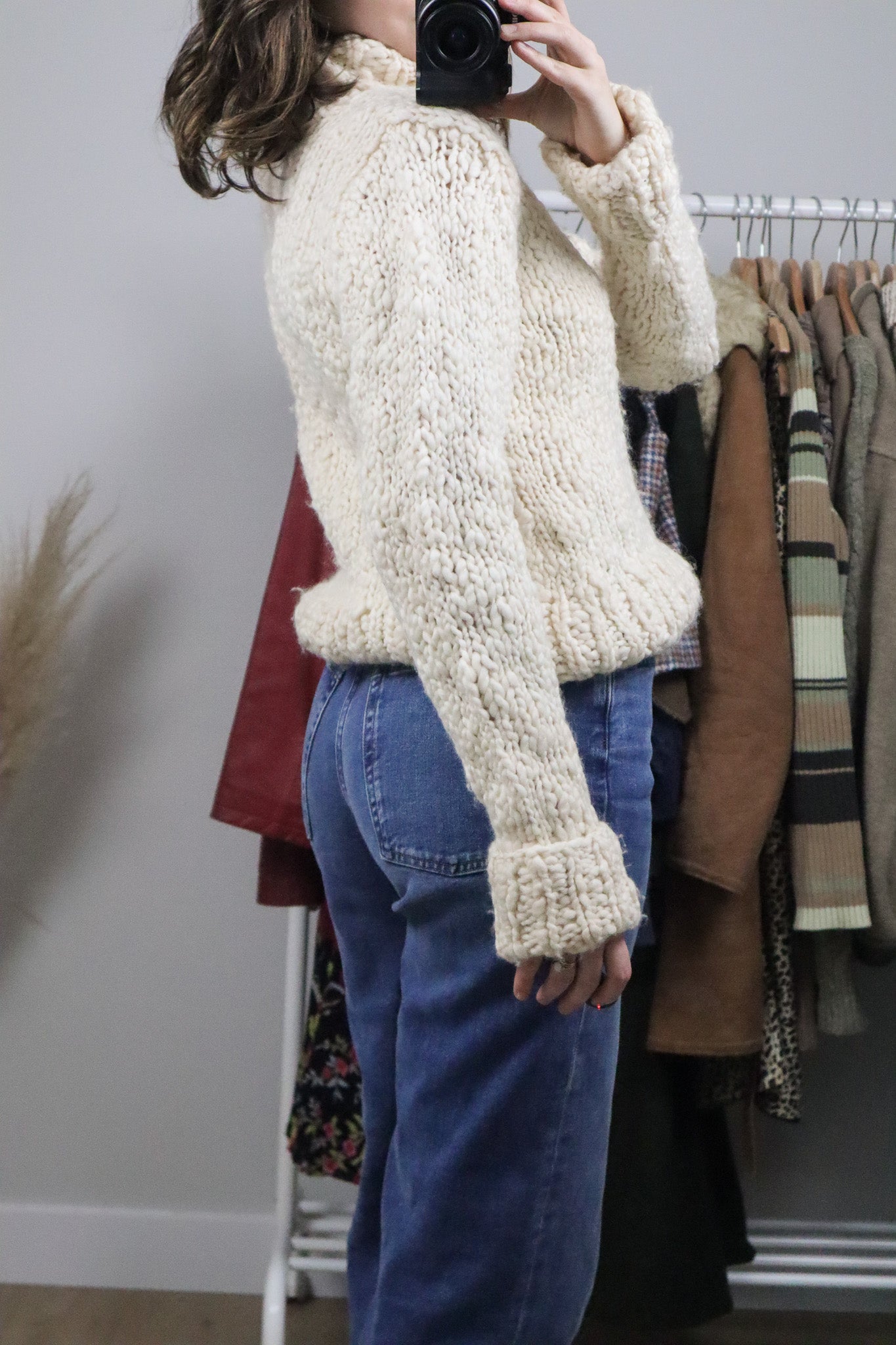 Vintage x Wool Blend Chunky Knit Turtleneck (S)
