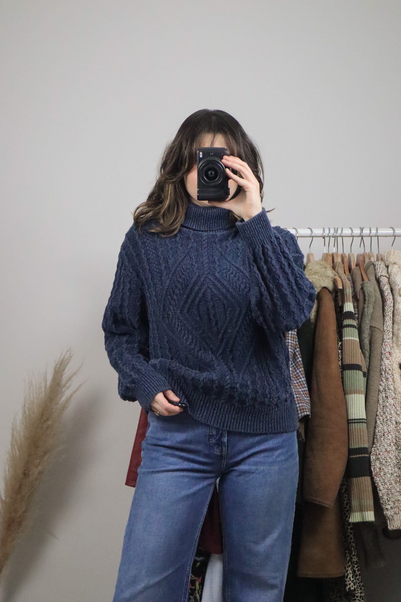 Made in Canada x Vintage x Cable Knit Turtleneck (M)