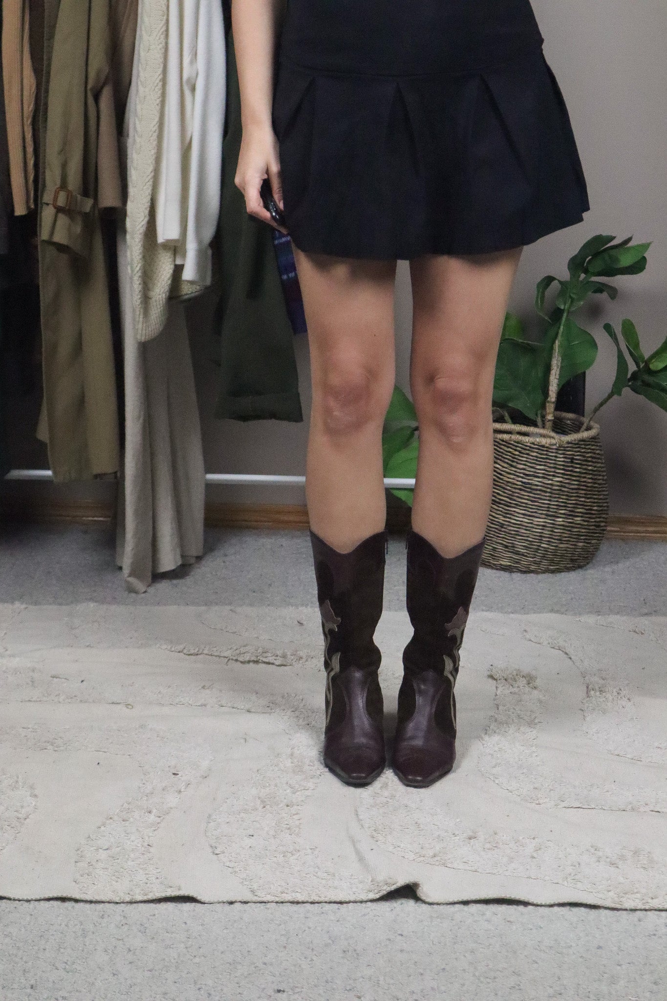 Handcrafted in Florence x Leather & Suede Cowgirl Boots (8/8.5)