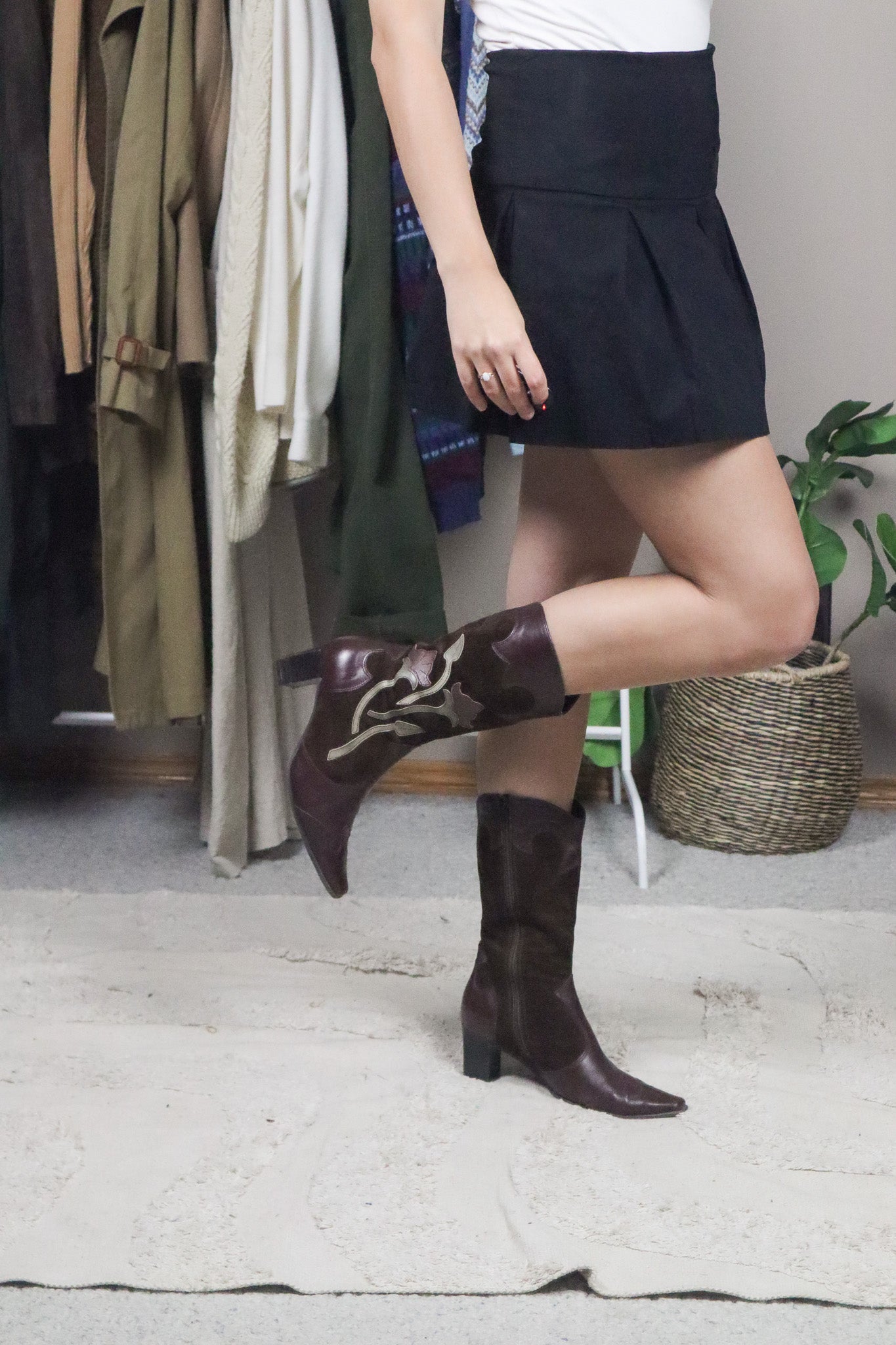 Handcrafted in Florence x Leather & Suede Cowgirl Boots (8/8.5)