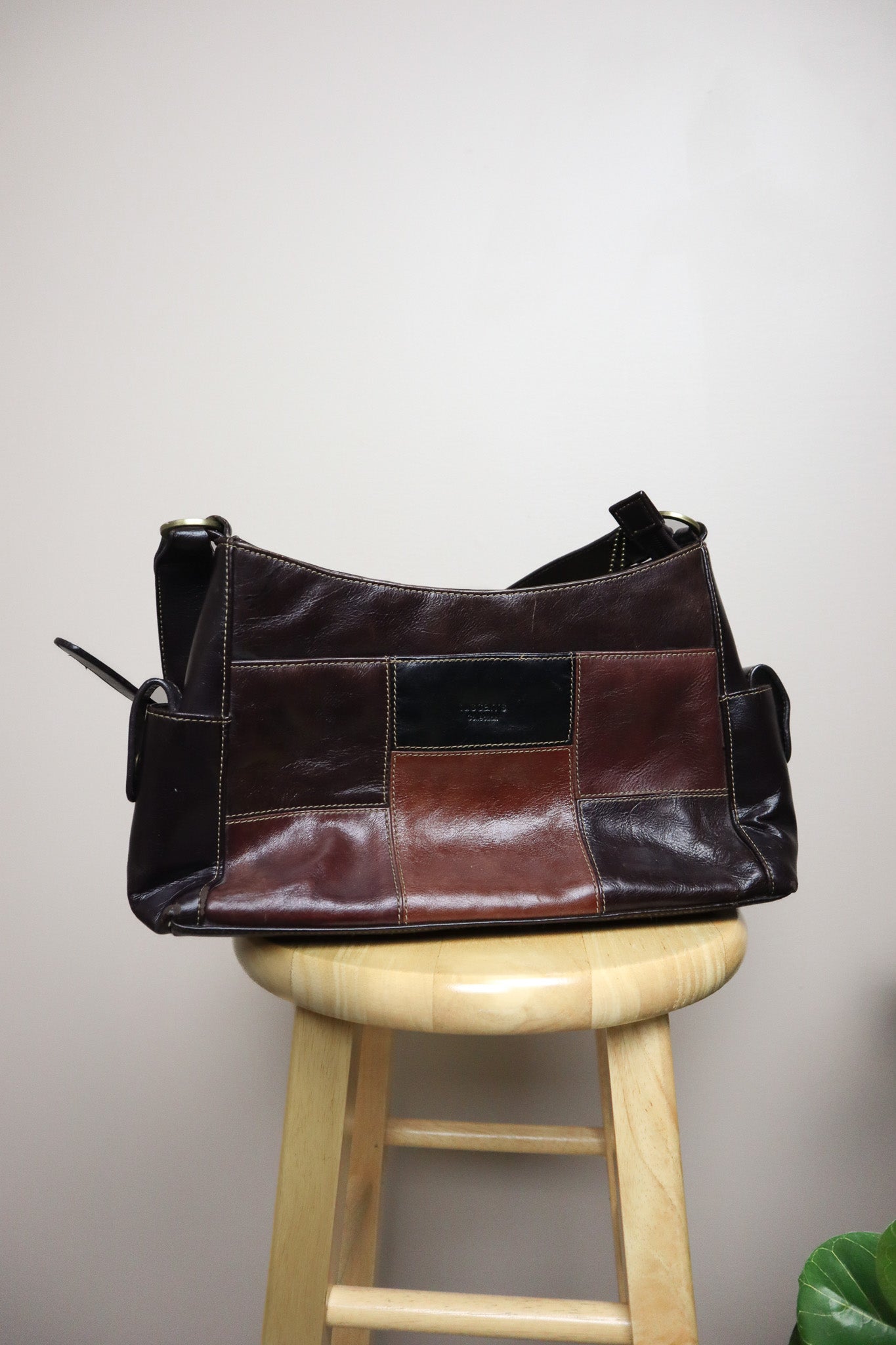Vintage x Leather Patchwork Purse
