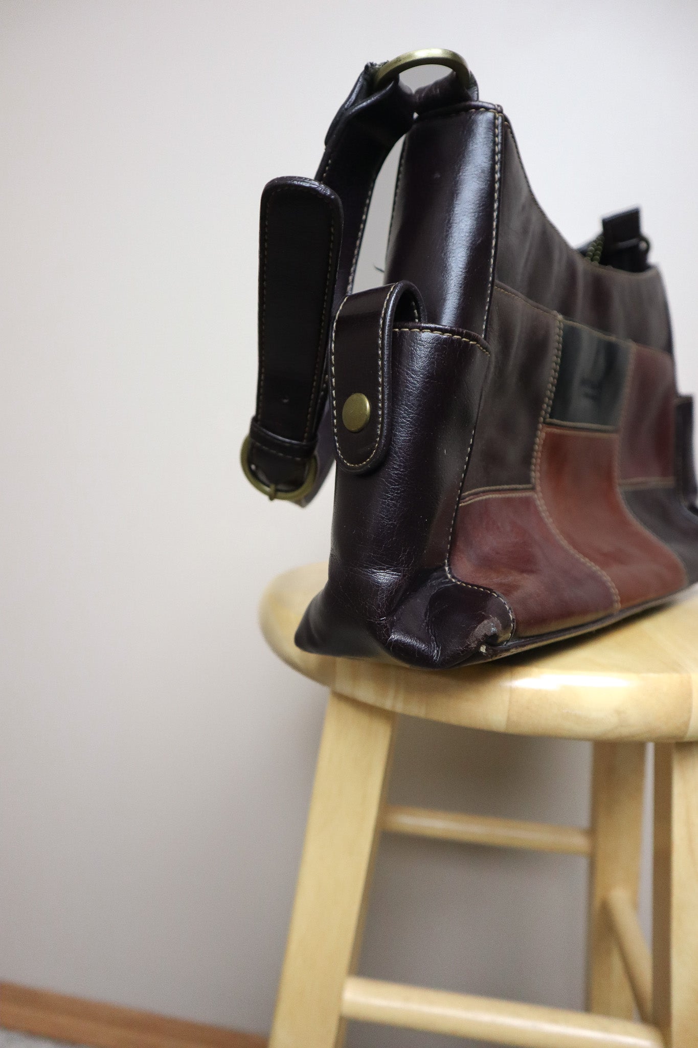 Vintage x Leather Patchwork Purse