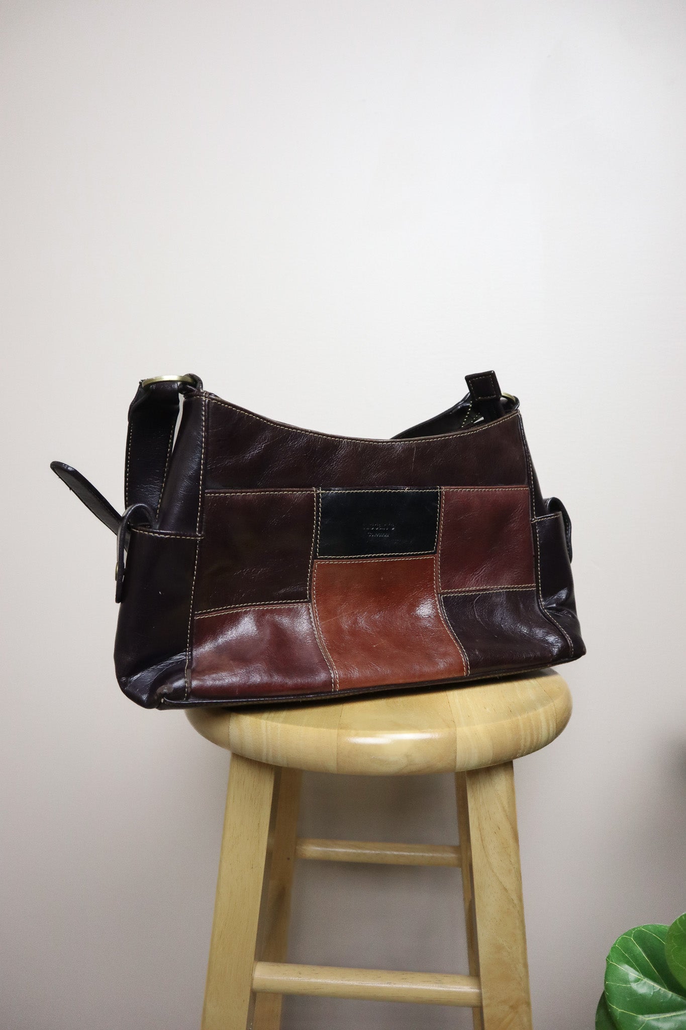 Vintage x Leather Patchwork Purse