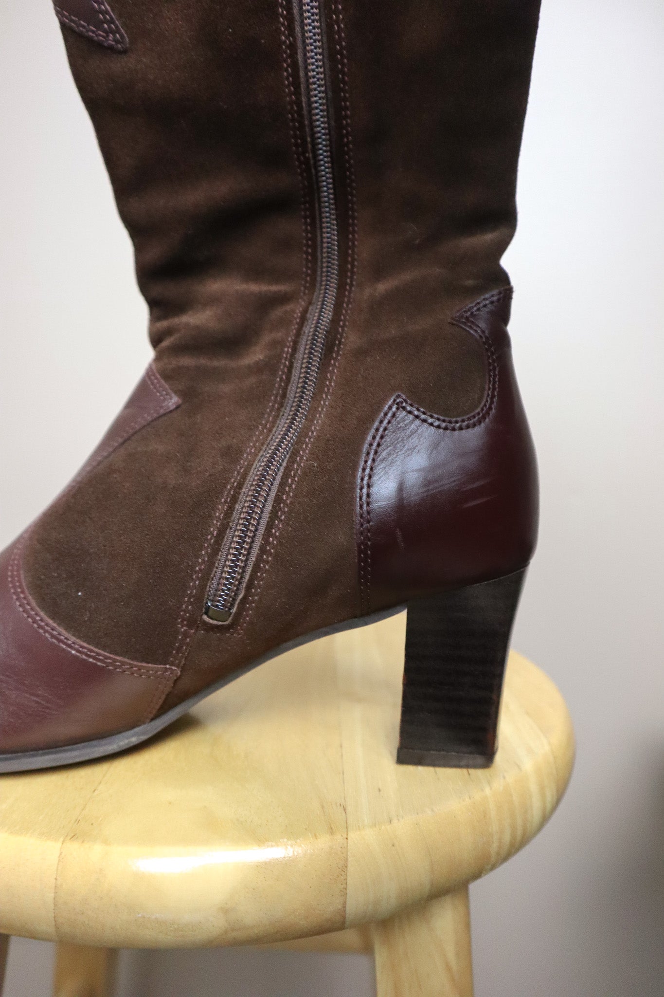 Handcrafted in Florence x Leather & Suede Cowgirl Boots (8/8.5)