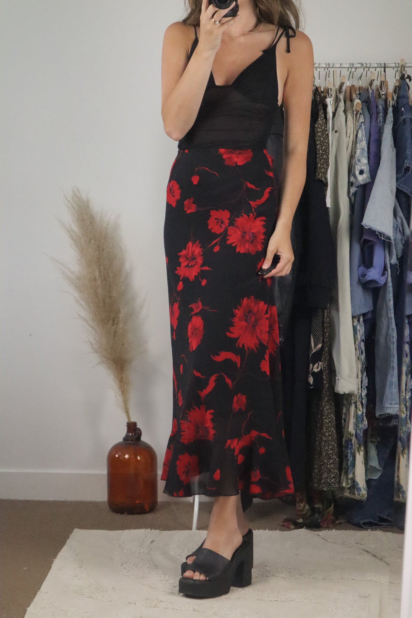 Made in USA x Vintage x Floral Maxi Skirt (8)