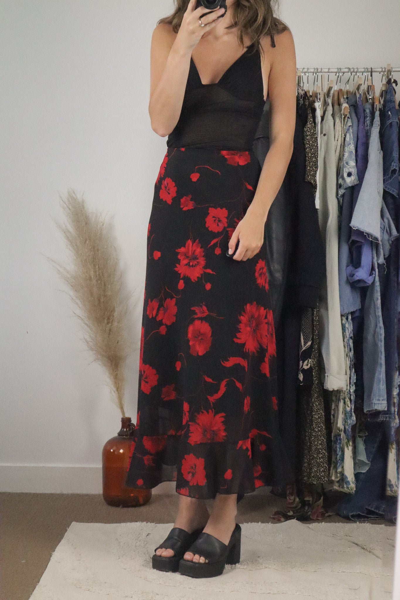 Made in USA x Vintage x Floral Maxi Skirt (8)