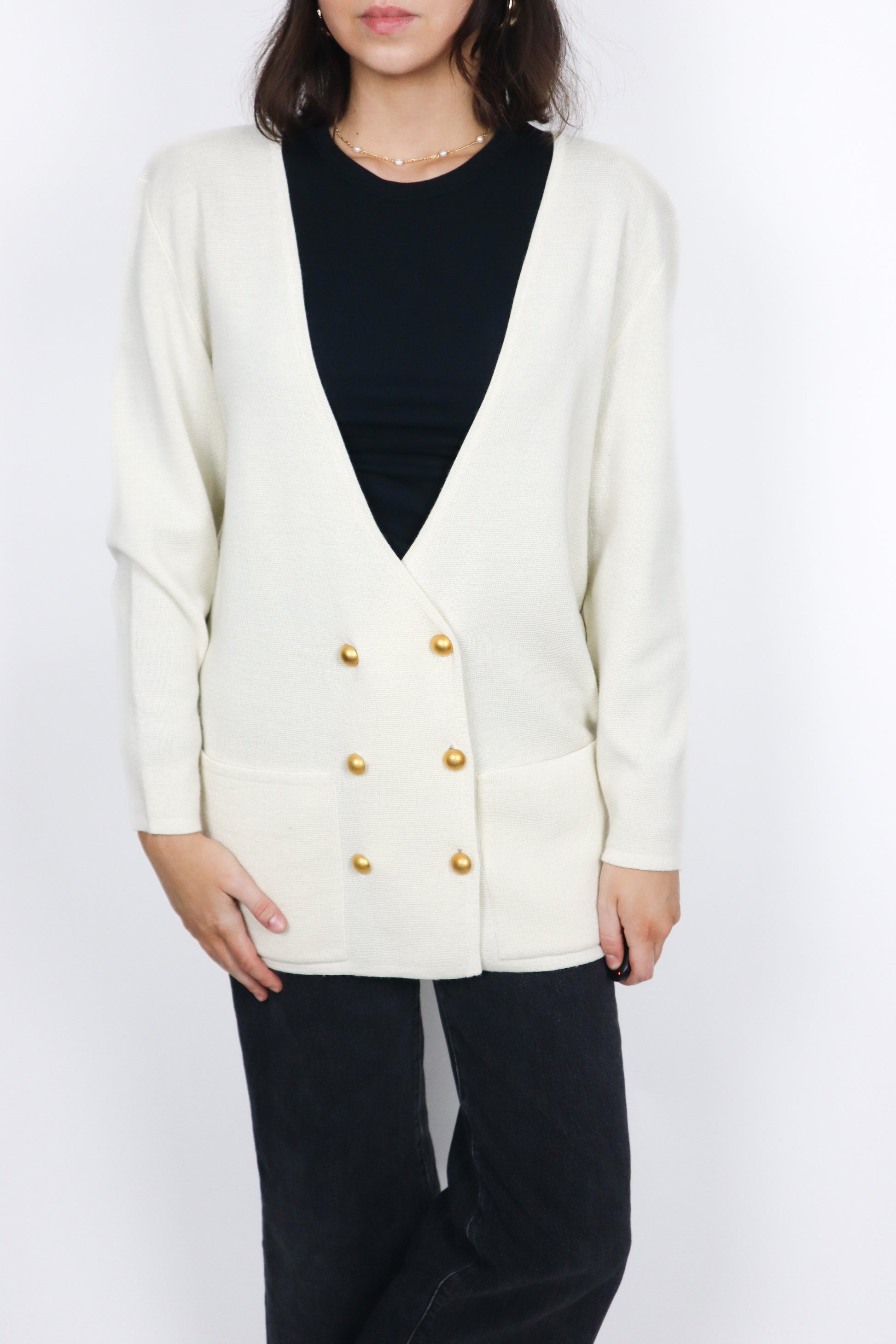 Vintage x Double Breasted Cardi (S)