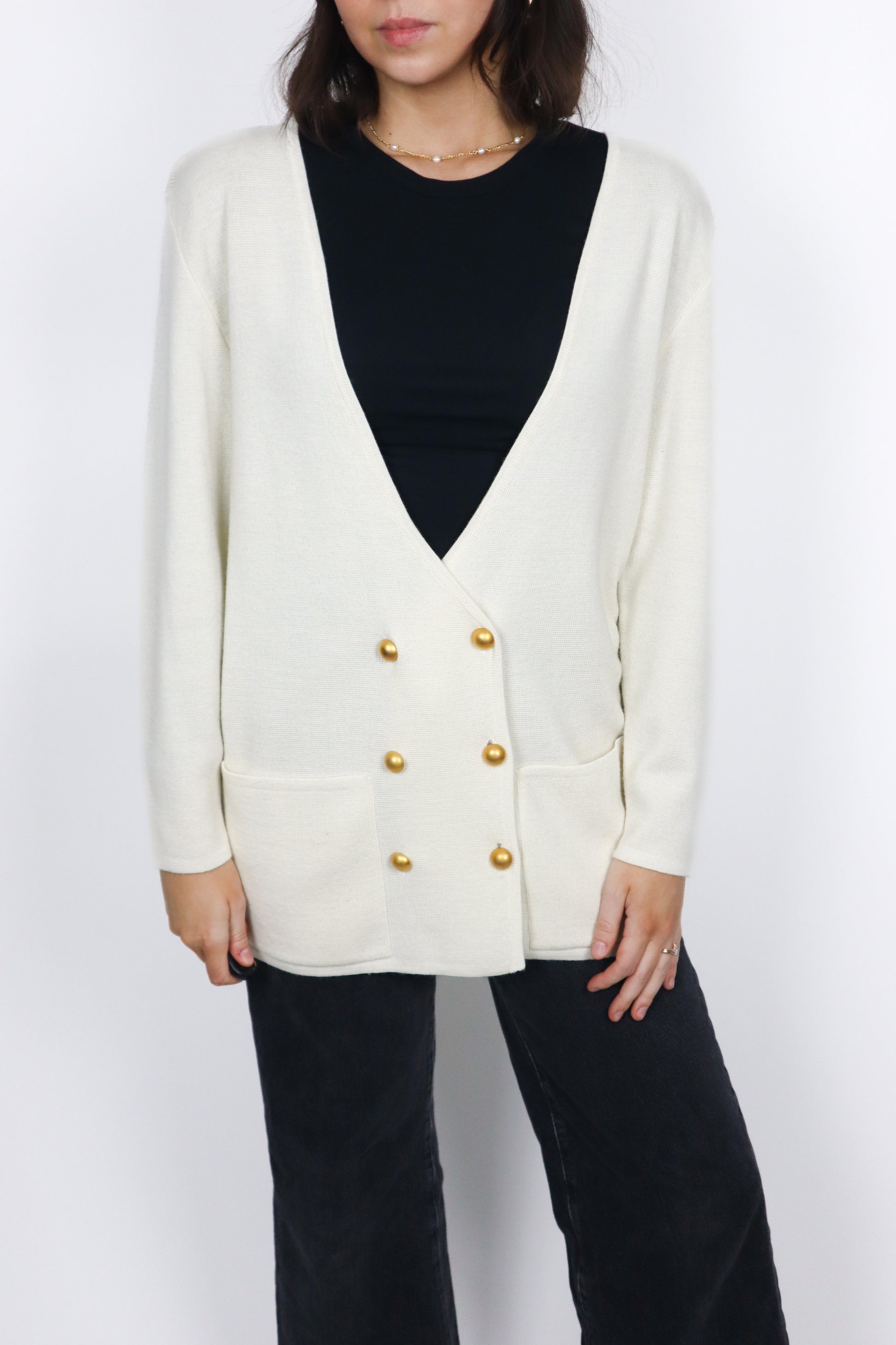 Vintage x Double Breasted Cardi (S)