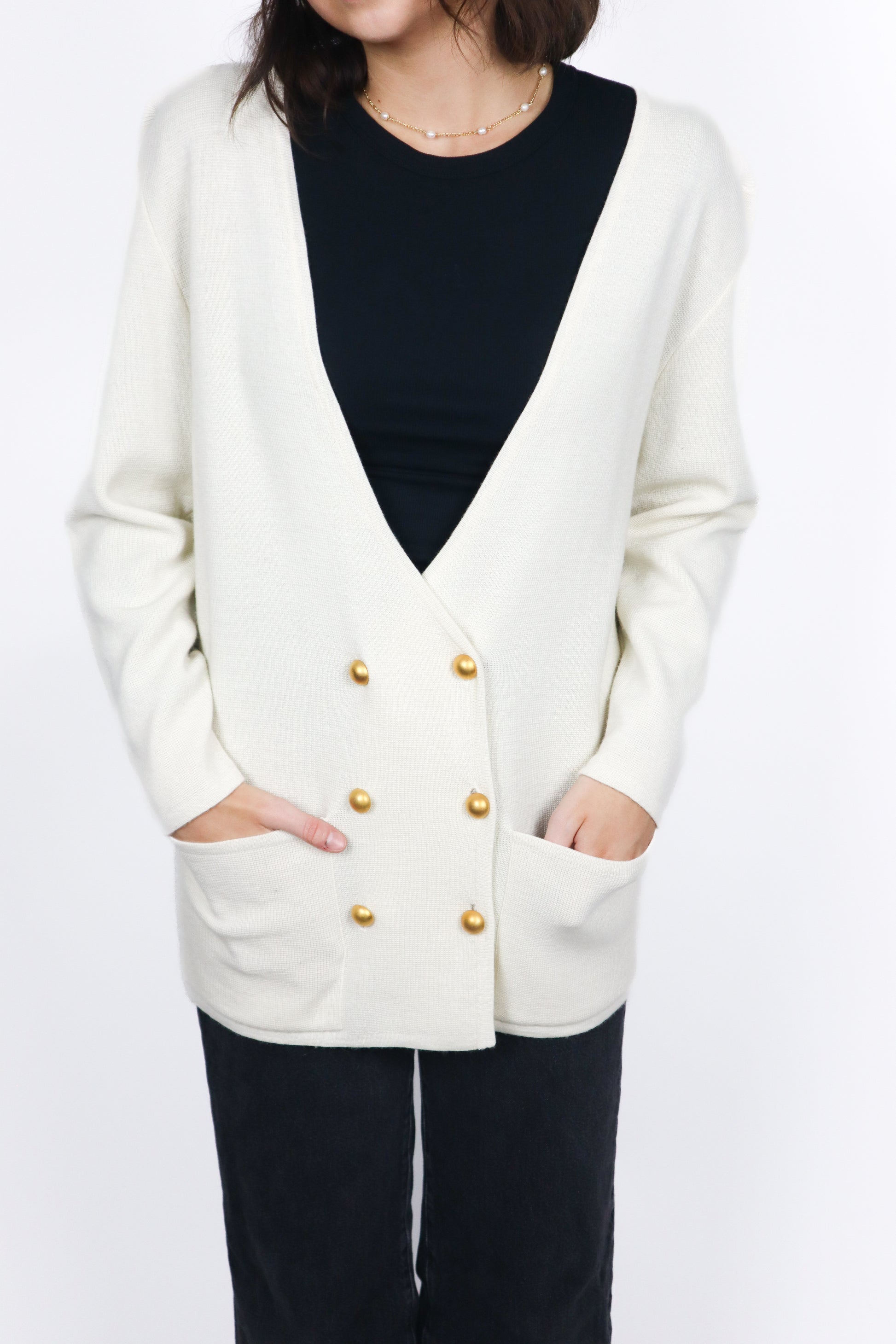 Vintage x Double Breasted Cardi (S)