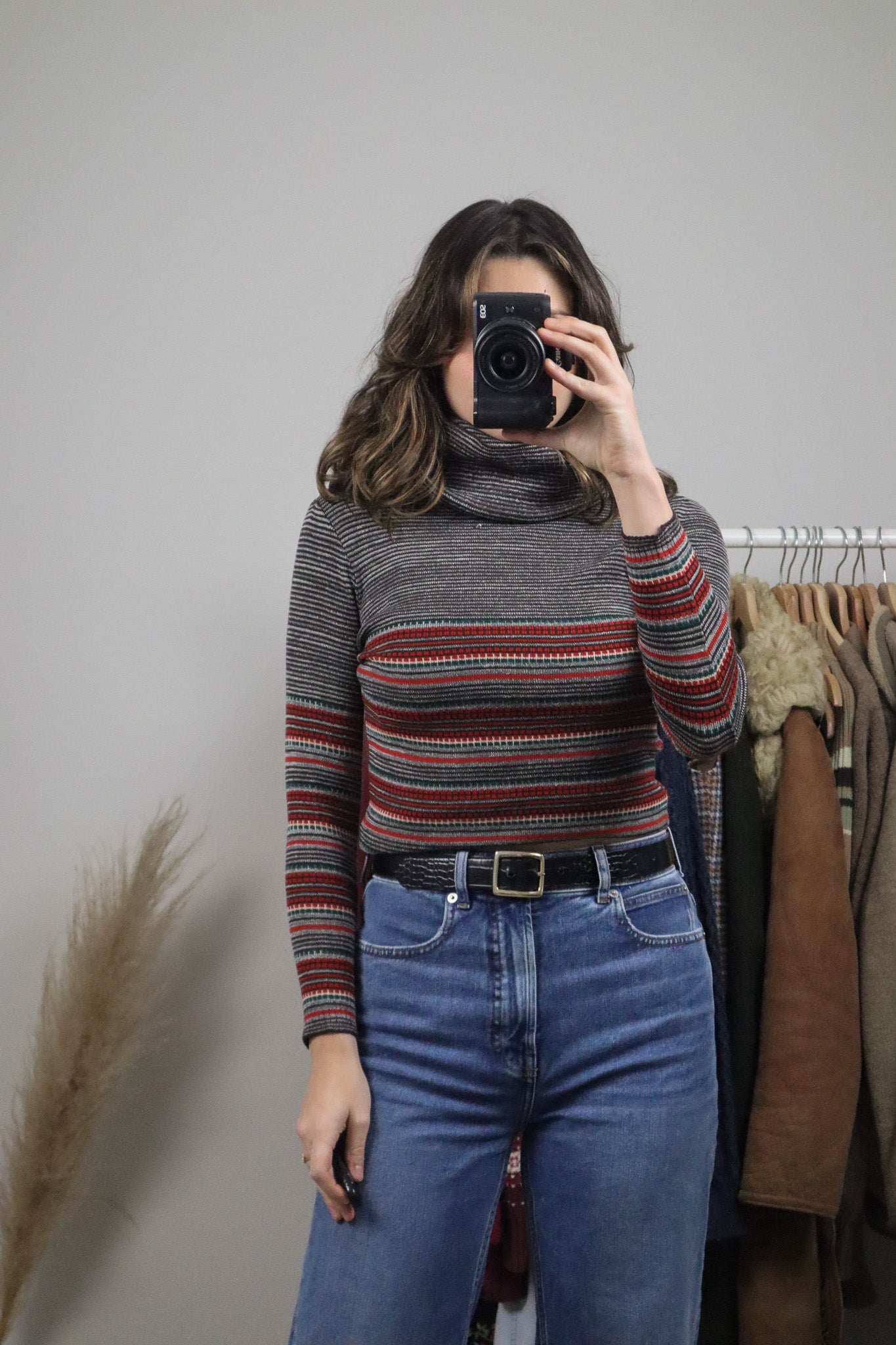Vintage x 70s Patterned Turtleneck (S)