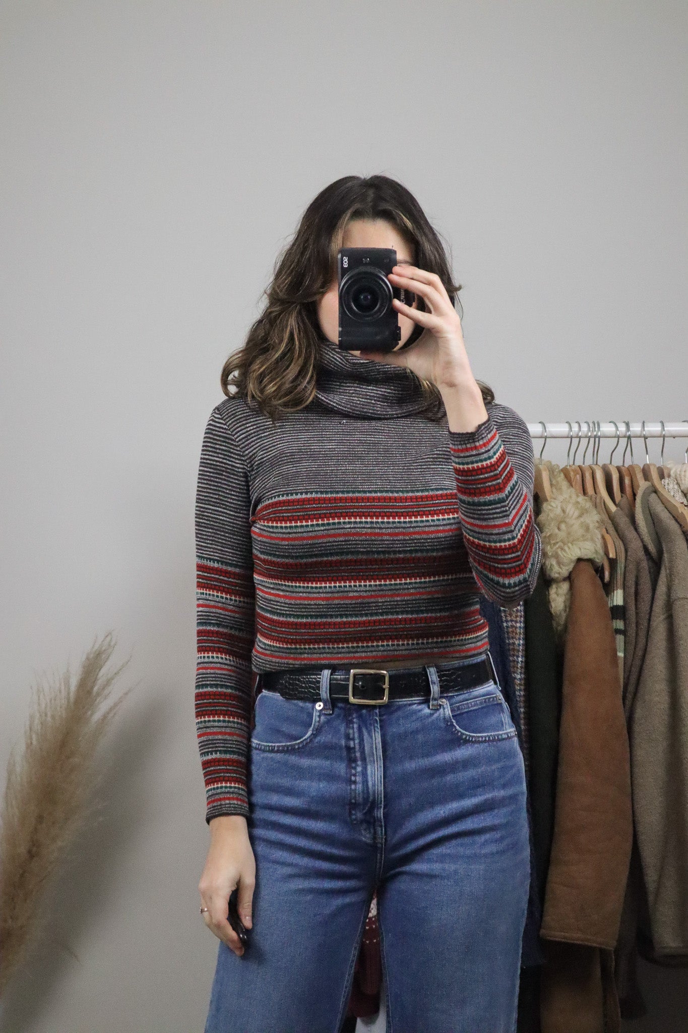 Vintage x 70s Patterned Turtleneck (S)