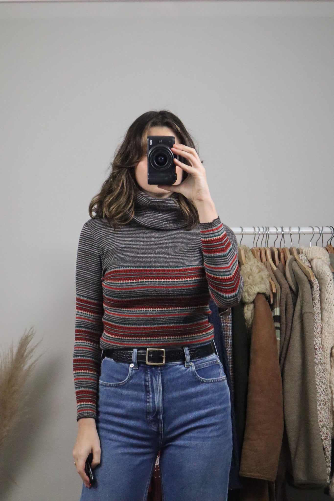 Vintage x 70s Patterned Turtleneck (S)