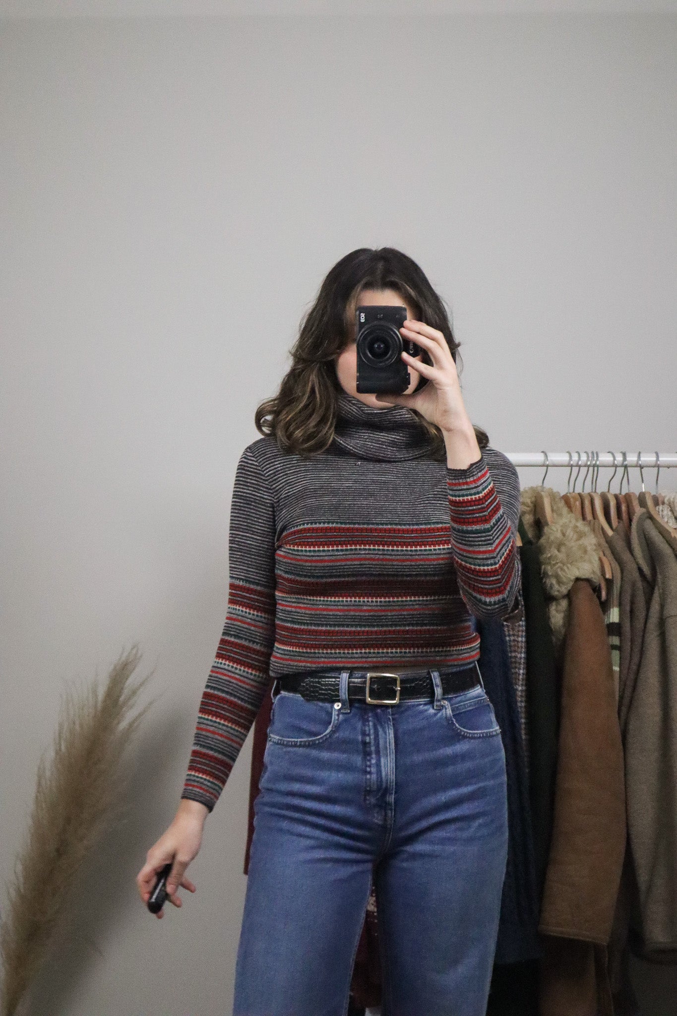 Vintage x 70s Patterned Turtleneck (S)