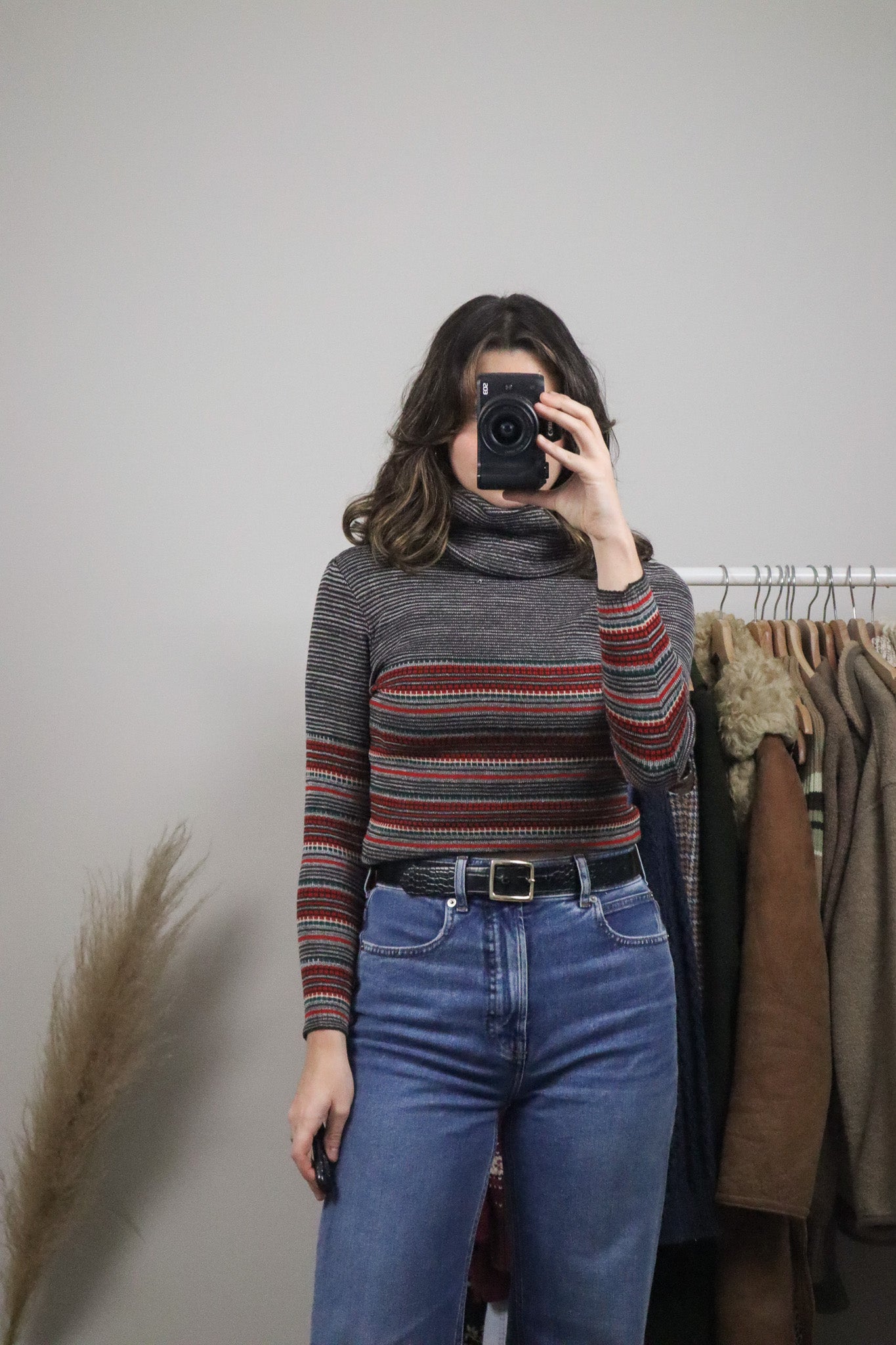 Vintage x 70s Patterned Turtleneck (S)