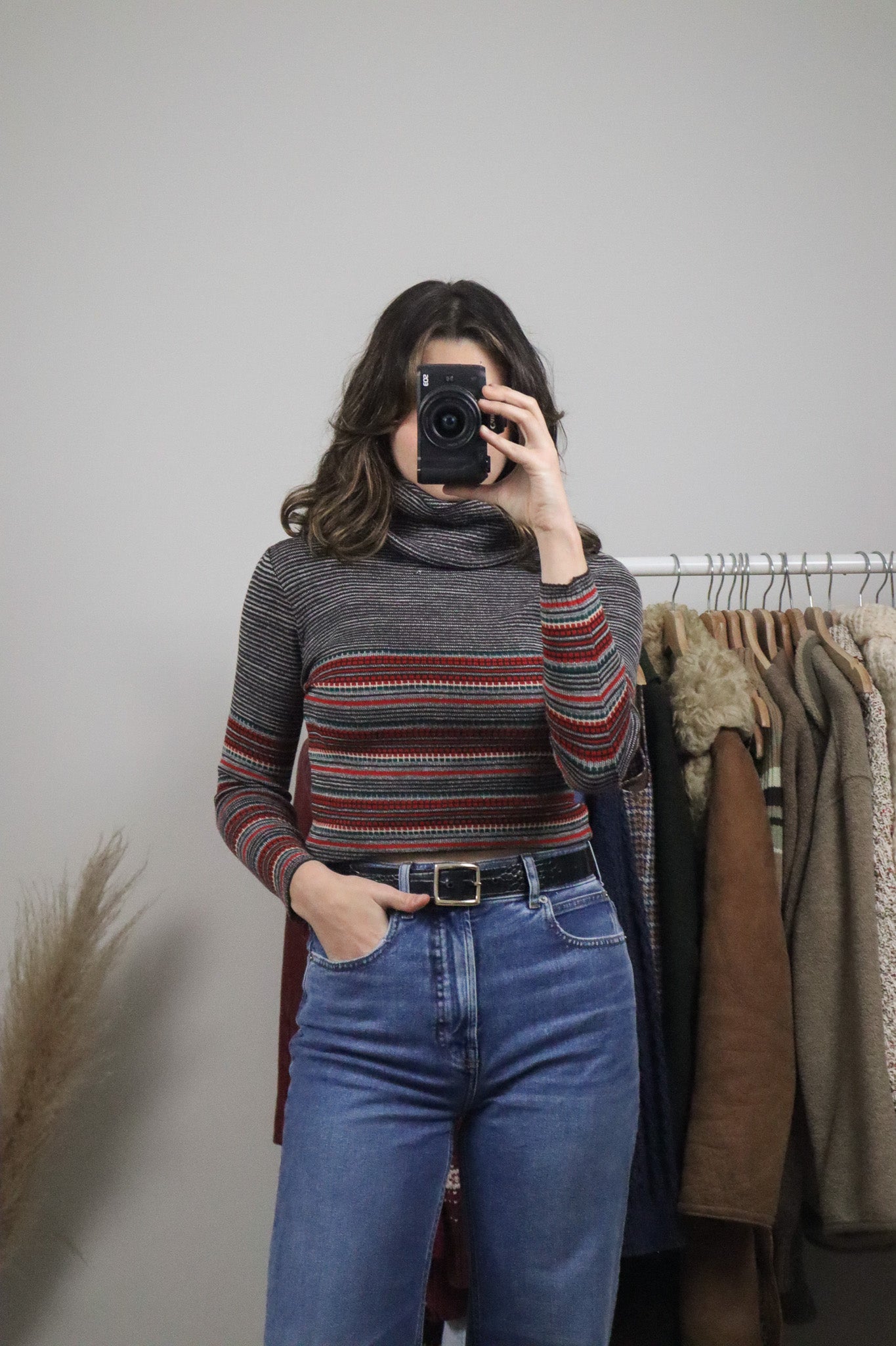 Vintage x 70s Patterned Turtleneck (S)