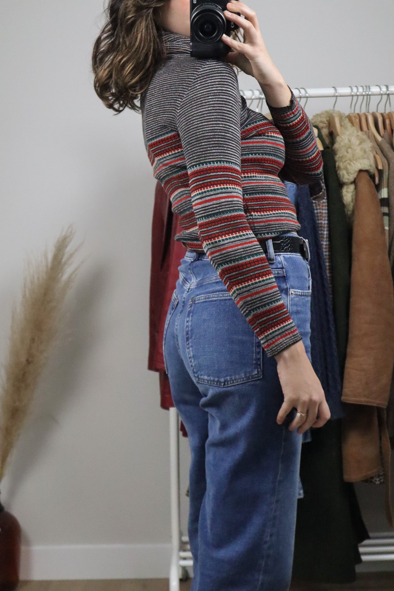 Vintage x 70s Patterned Turtleneck (S)