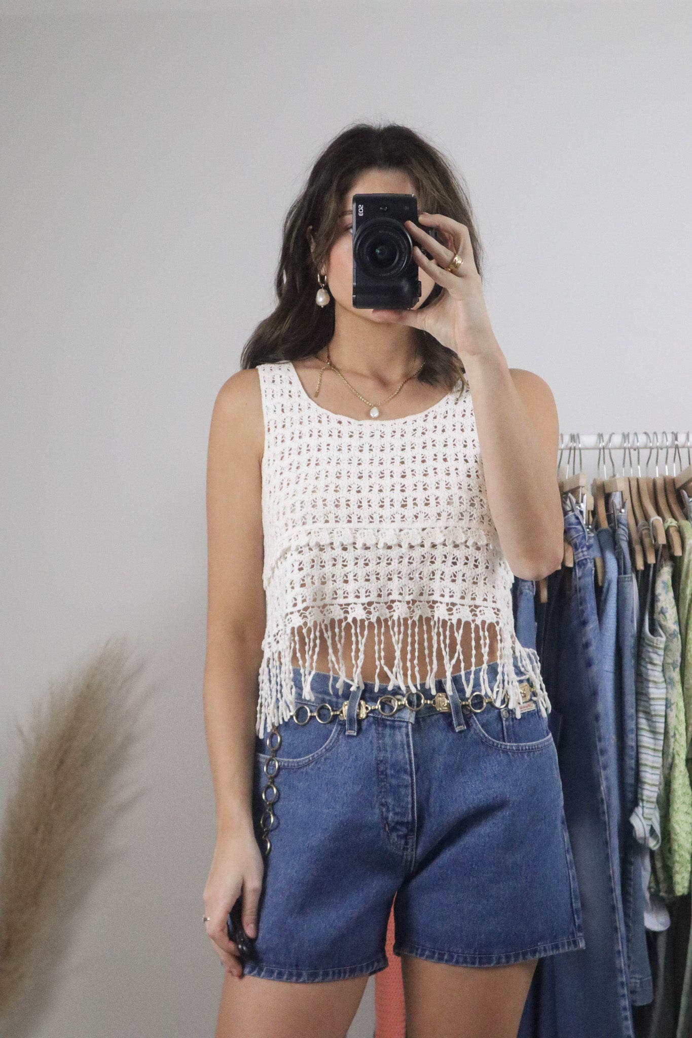 Vintage x Cotton Fringe Top (S/M)
