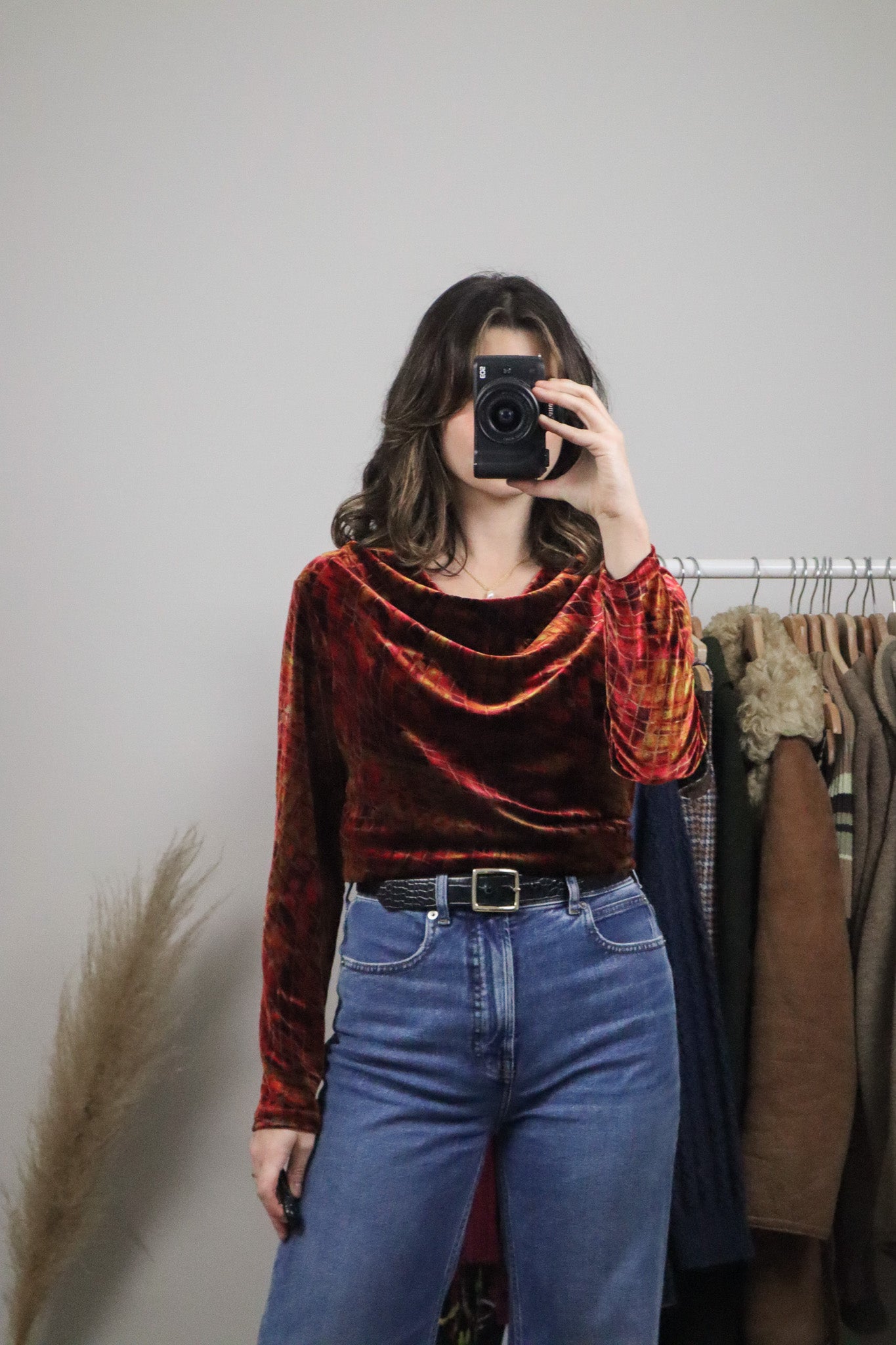 Vintage x Velvet Cowl Neck Long Sleeve (L)