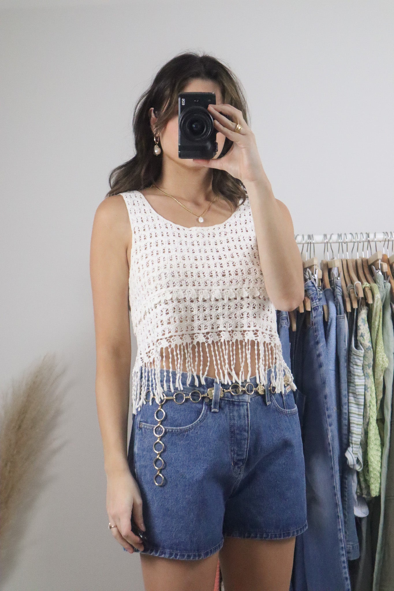 Vintage x Cotton Fringe Top (S/M)