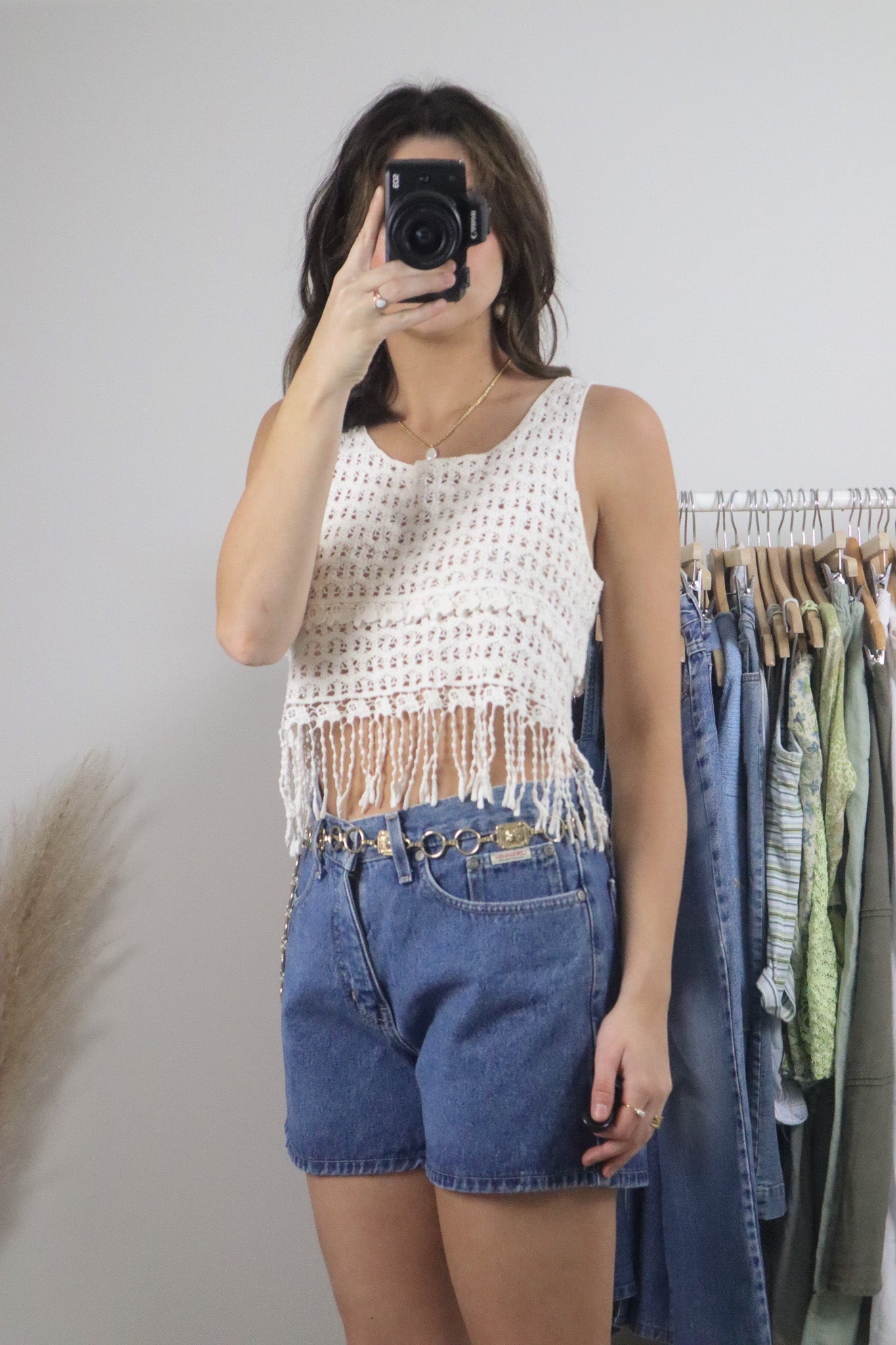 Vintage x Cotton Fringe Top (S/M)